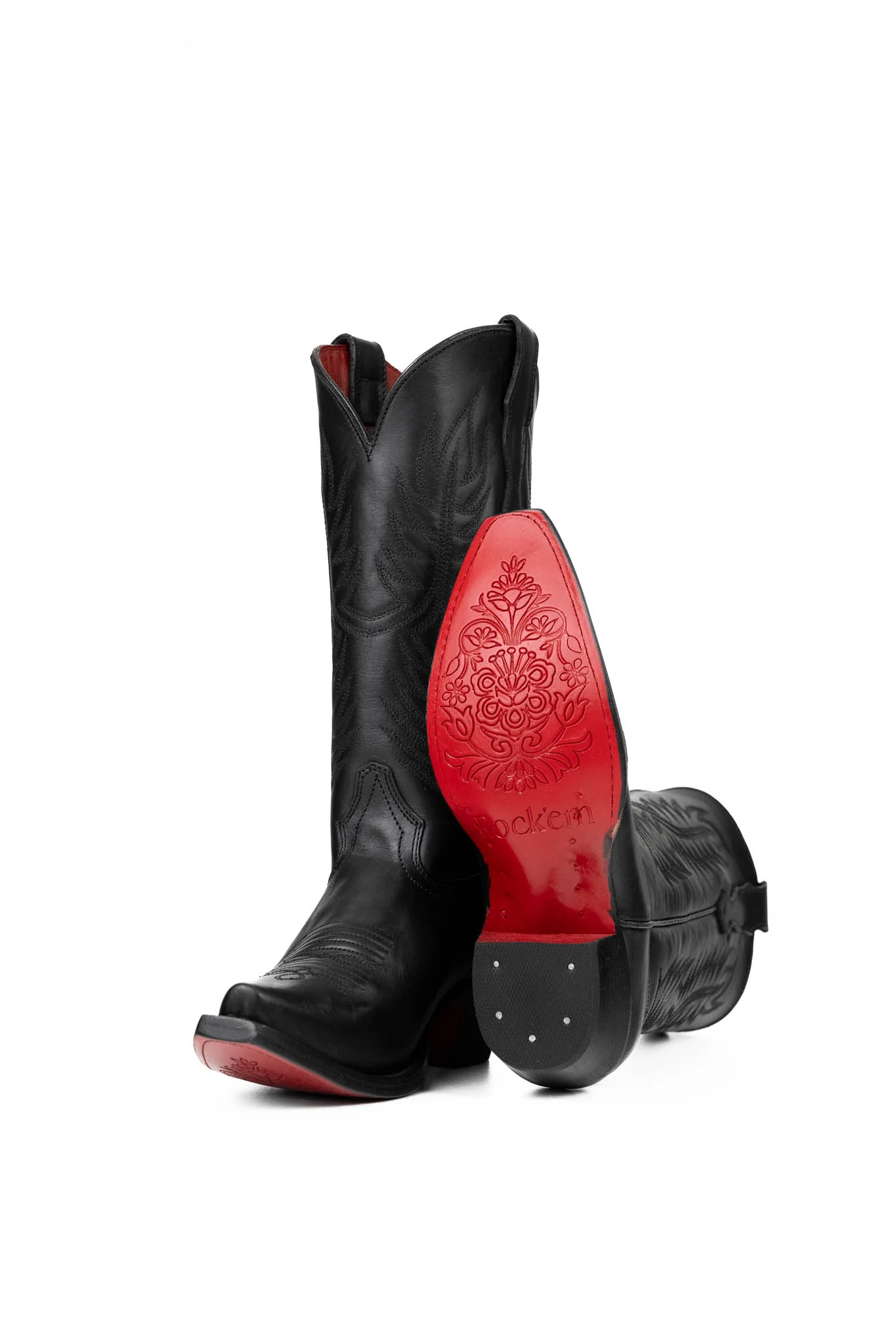 602 Ruby Ebano Red Sole Snip Toe Cowgirl Boot - Image 4