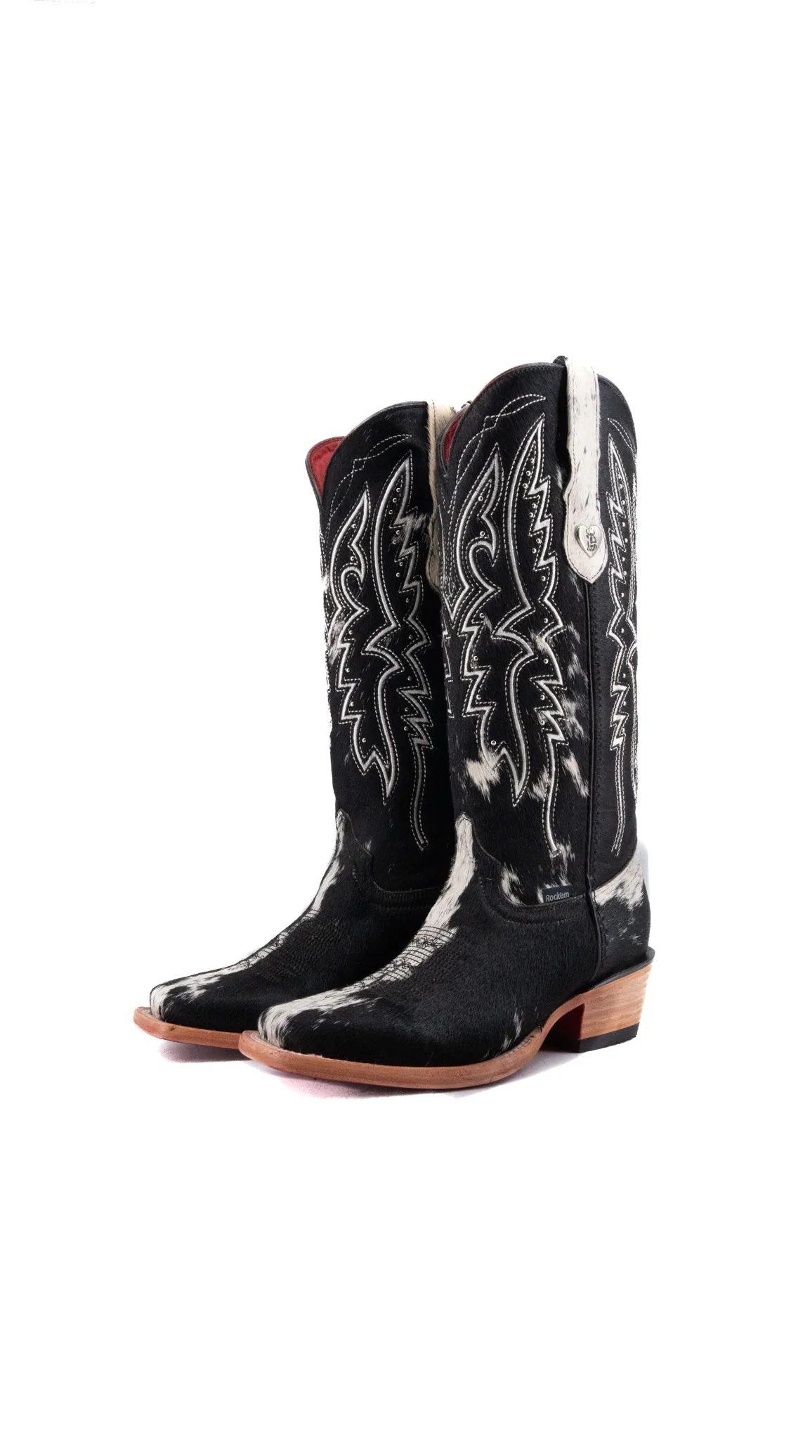 Alexa Cowhide Red Bottom Frontier Toe Cowgirl Boot Size 7.5 Box CW87