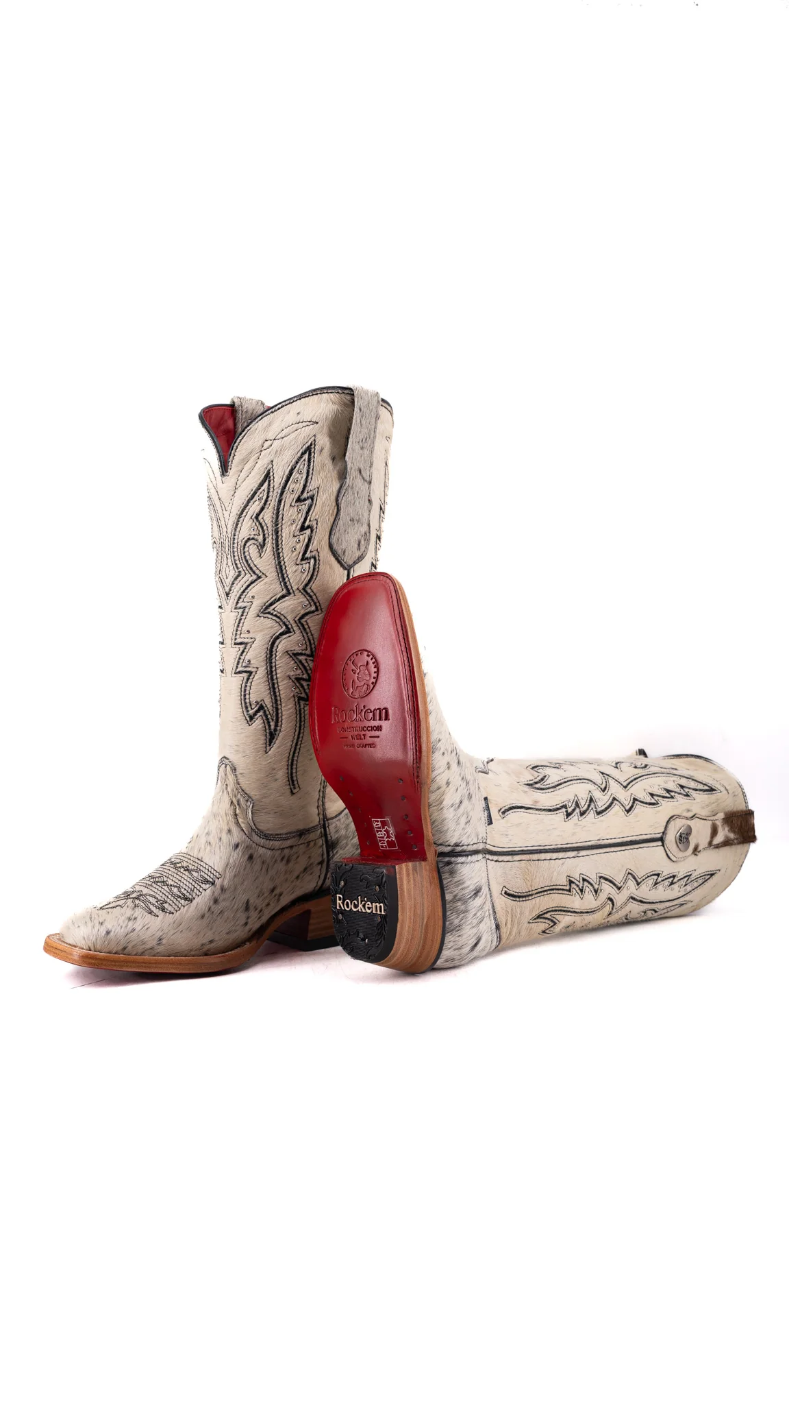 Alexa Cowhide Red Bottom Frontier Toe Cowgirl Boot Size 8 Box AW36 - Image 2
