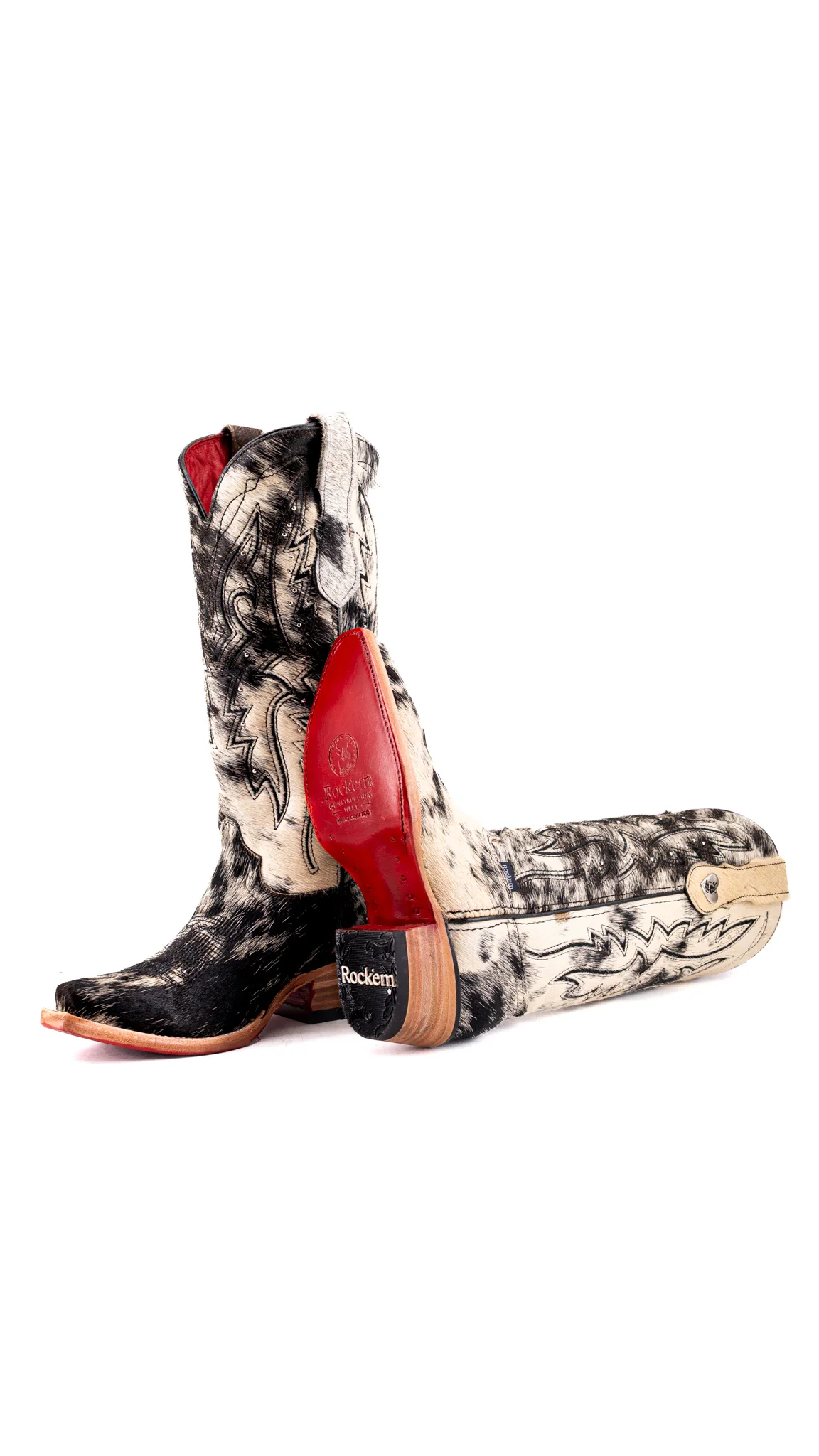 Alexa Cowhide Red Bottom Snip Toe Cowgirl Boot Size 5 Box AW2 - Image 2