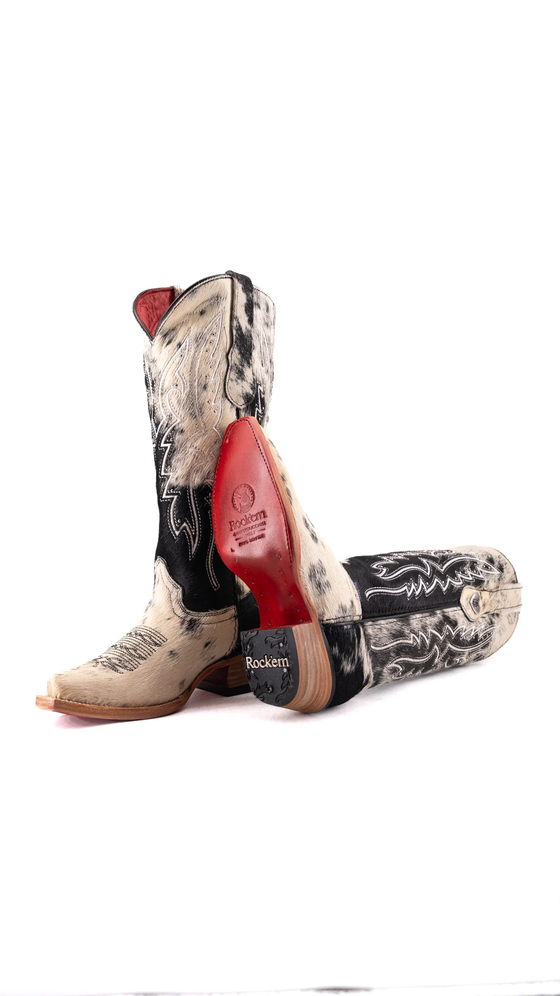 Alexa Cowhide Red Bottom Snip Toe Cowgirl Boot Size 6 Box AW5 - Image 2