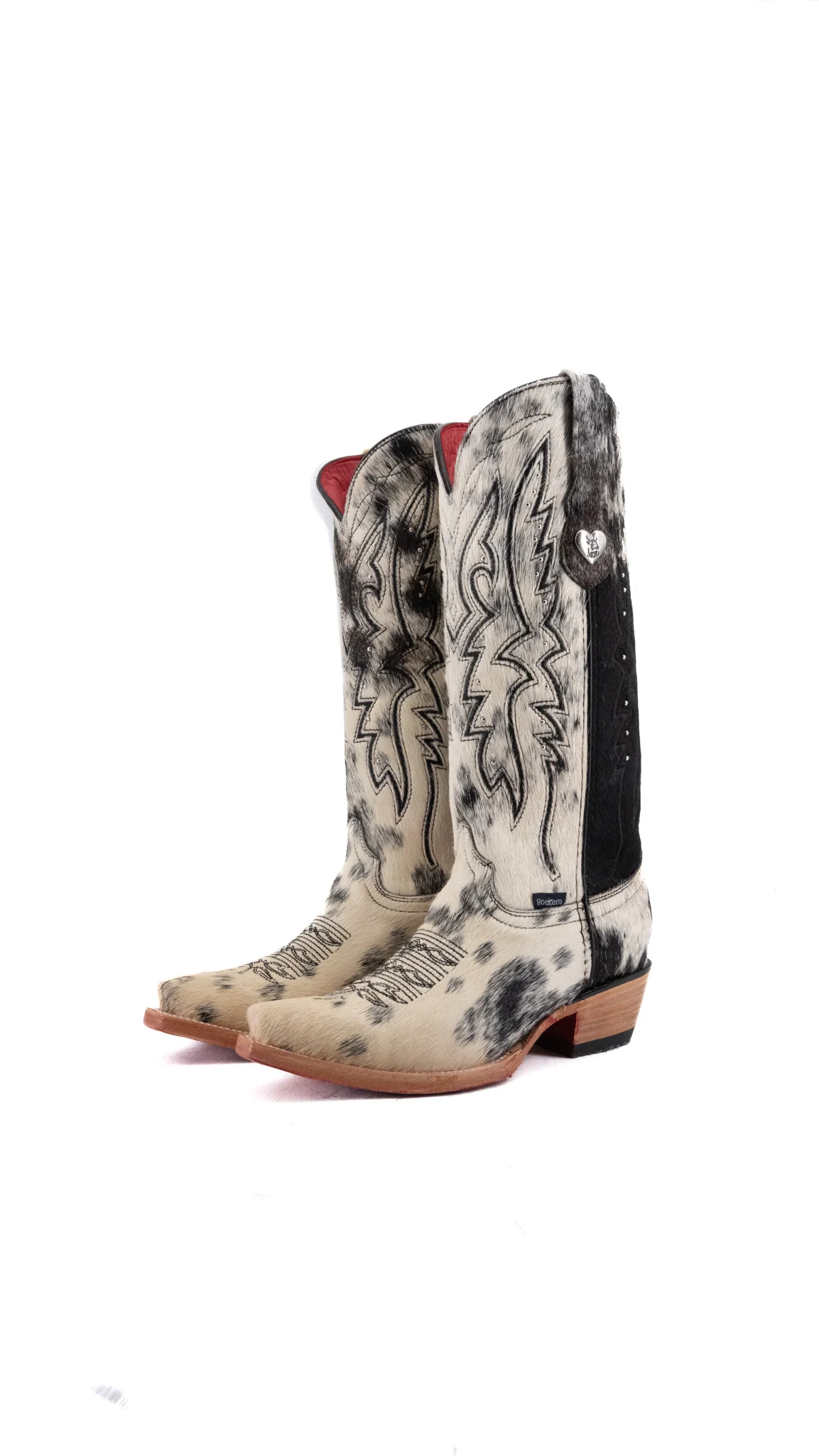 Alexa Cowhide Red Bottom Snip Toe Cowgirl Boot Size 6 Box CW82
