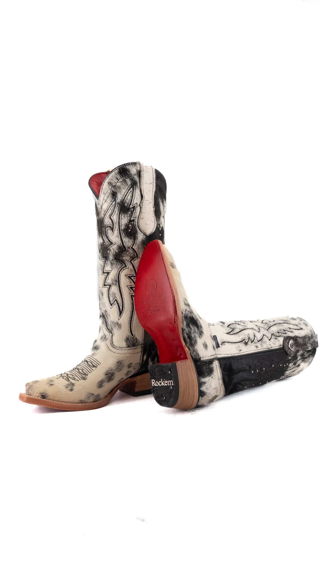 Alexa Cowhide Red Bottom Snip Toe Cowgirl Boot Size 6 Box CW82 - Image 2