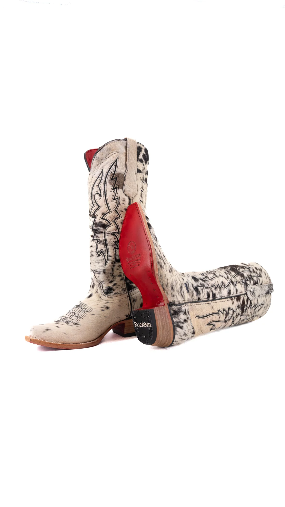 Alexa Cowhide Red Bottom Snip Toe Cowgirl Boot Size 8.5 Box CW94 - Image 2