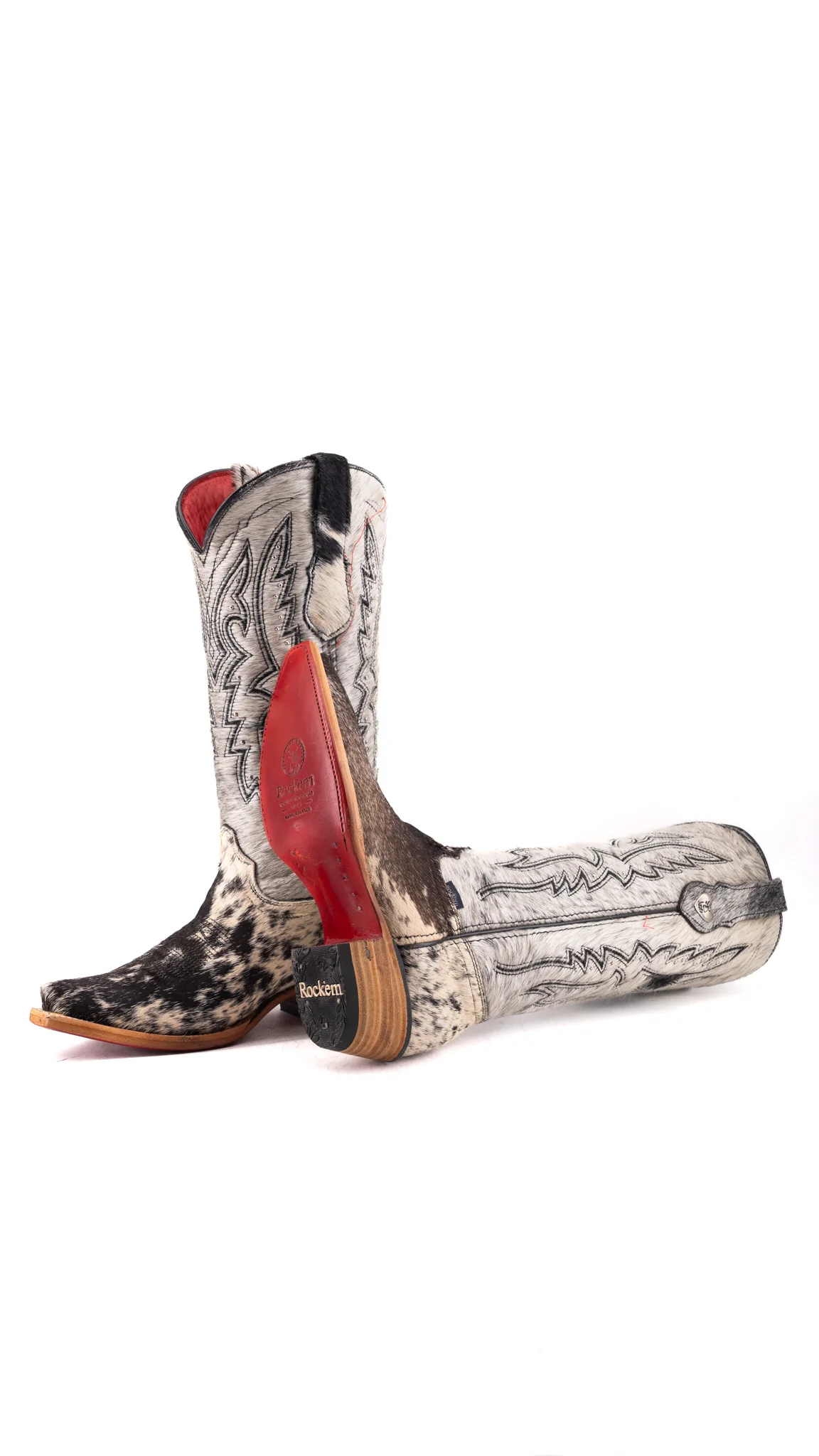 Alexa Cowhide Red Bottom Snip Toe Cowgirl Boot Size 7.5 Box AW11 - Image 2