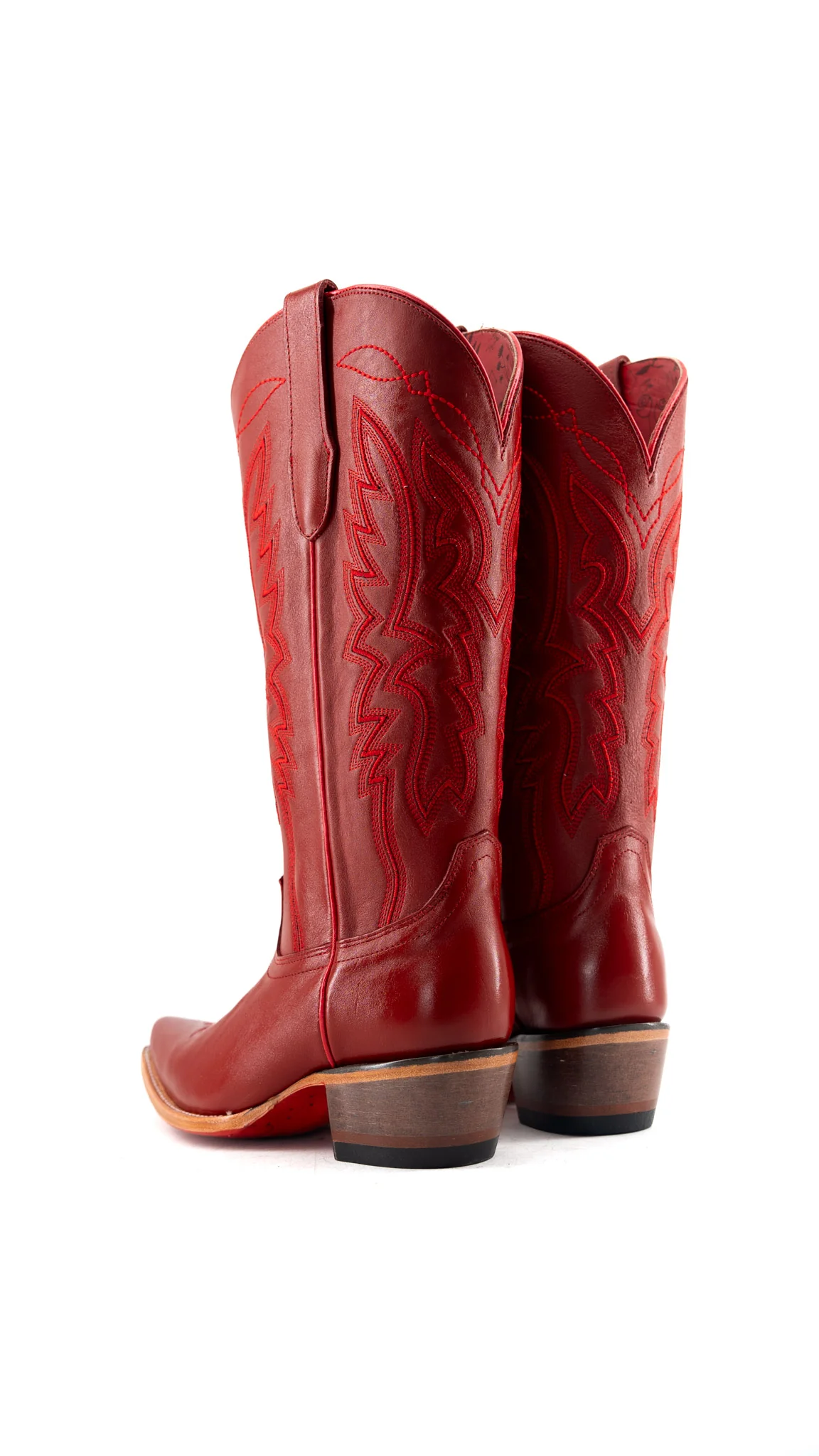 Alexia Red Bottom Snip Toe Midi Wide Calf Cowgirl Boot - Image 4