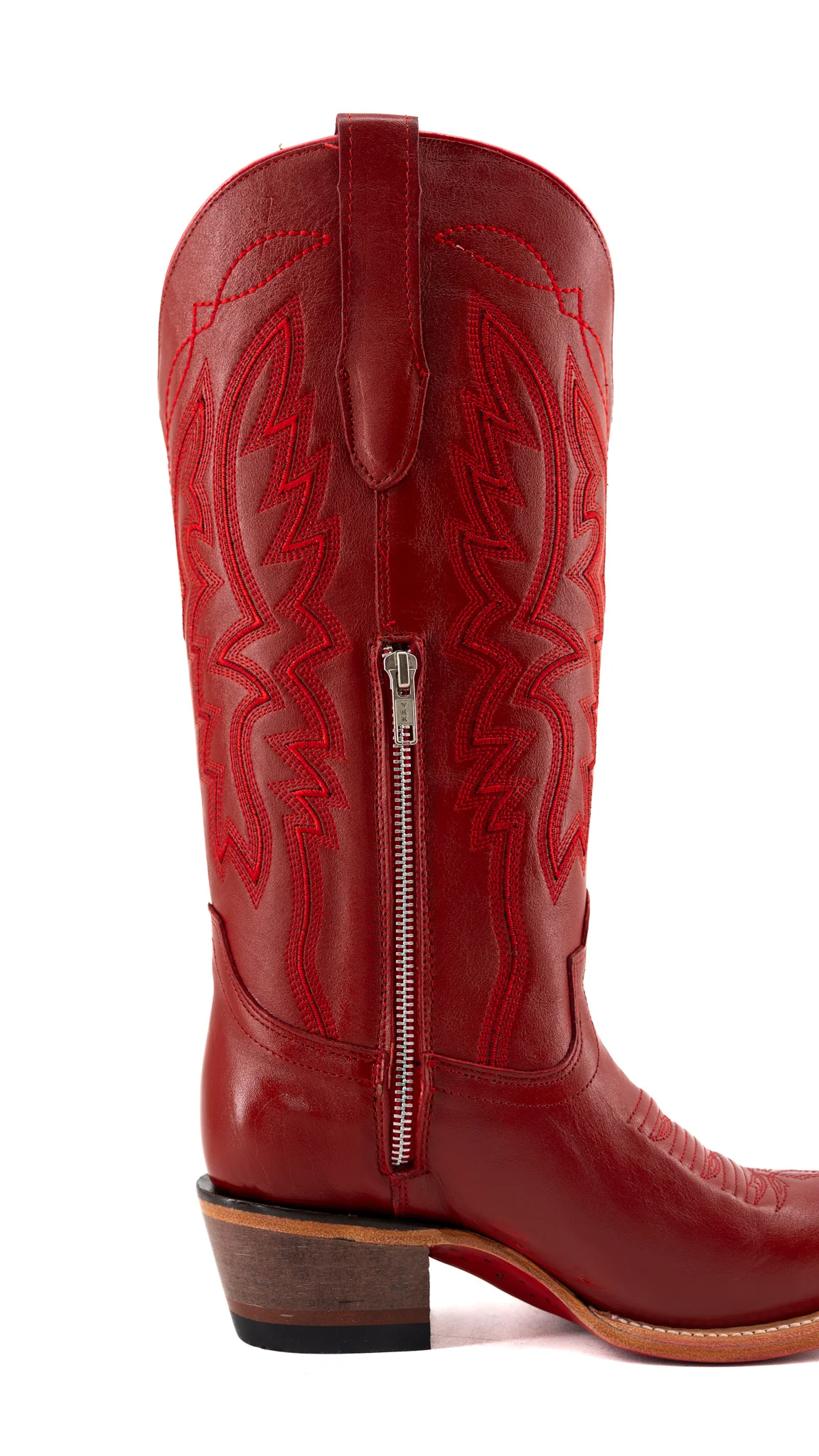 Alexia Red Bottom Snip Toe Midi Wide Calf Cowgirl Boot - Image 5