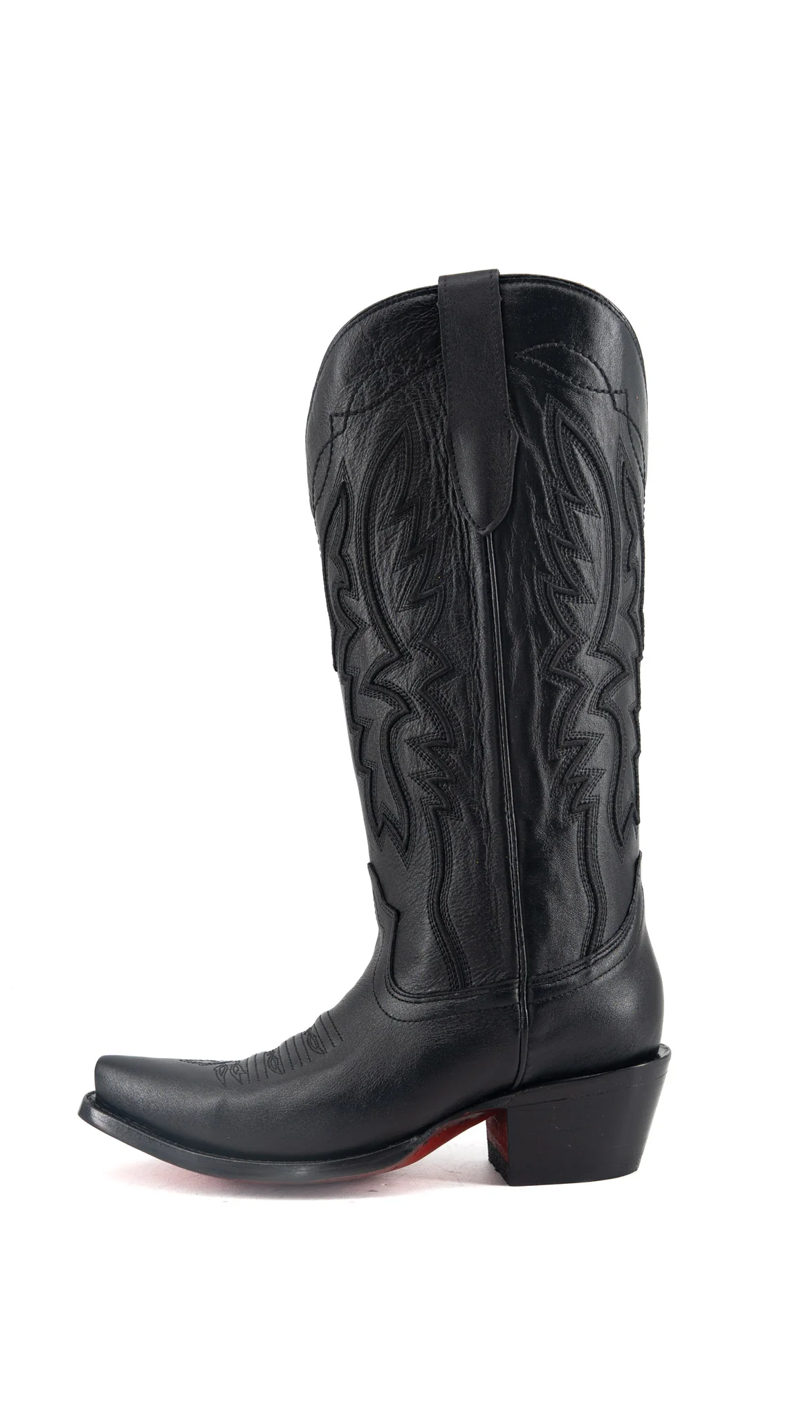 Alexia Red Bottom Snip Toe Midi Wide Calf Cowgirl Boot - Image 8