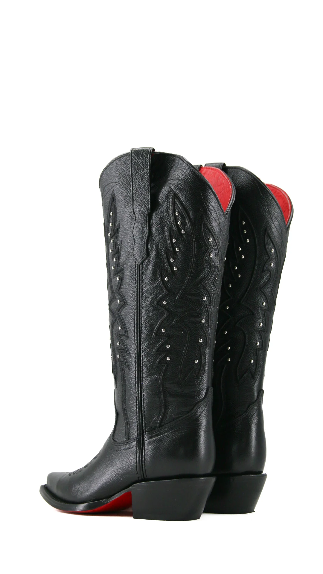 Alexa Red Bottom Snip Toe Midi Wide Calf Cowgirl Boot - Image 4