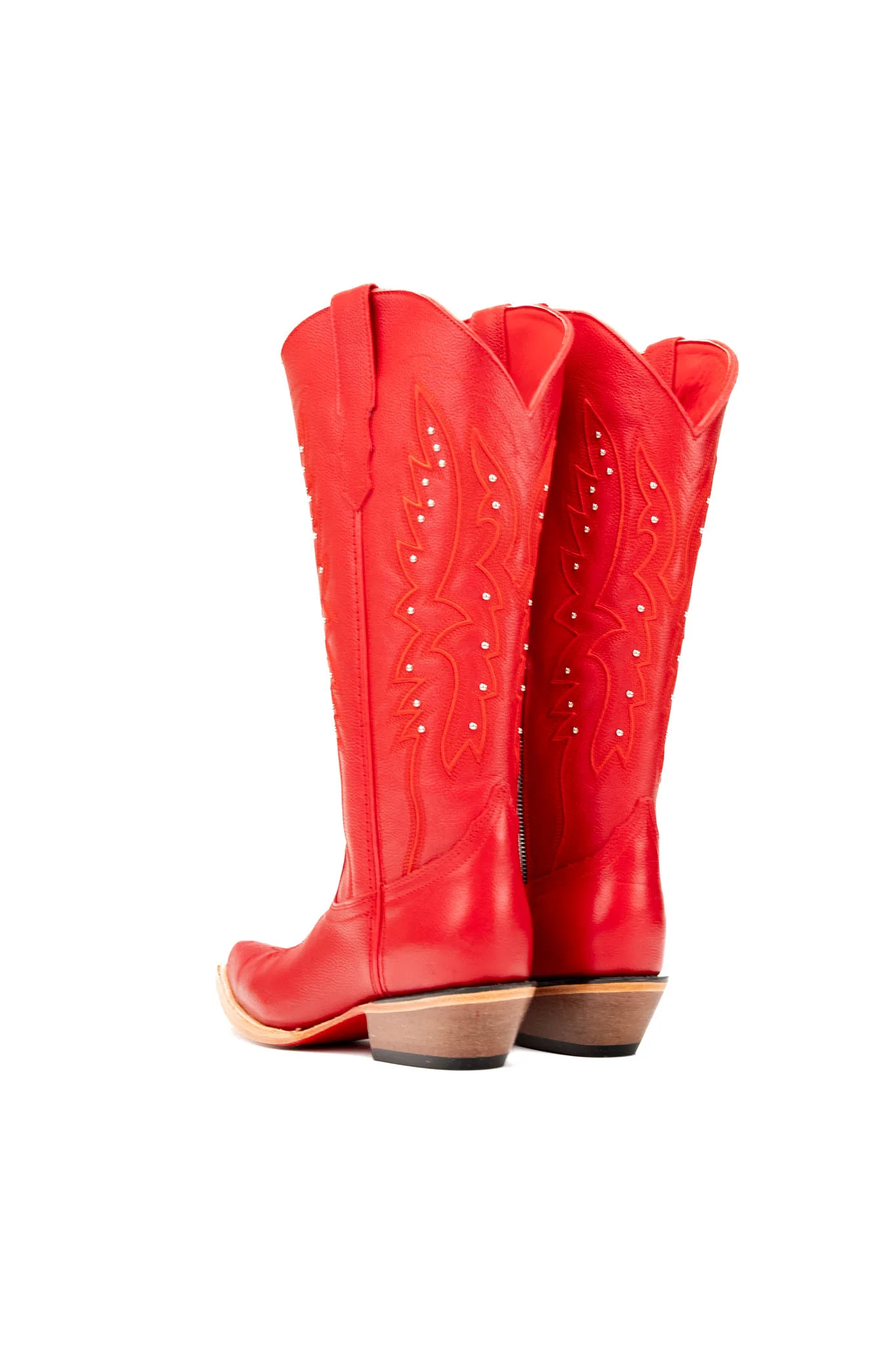 Alexa Red Bottom Snip Toe Midi Wide Calf Cowgirl Boot - Image 7