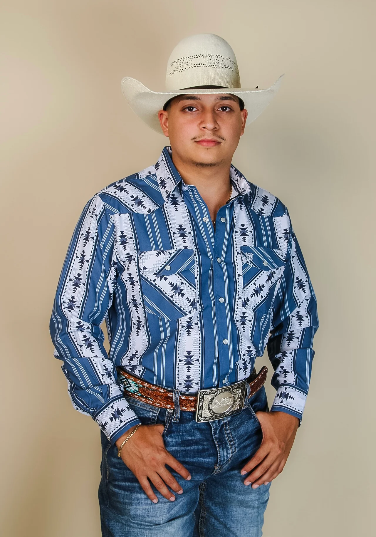 American West Long Sleeve Brandon Pearl Snap