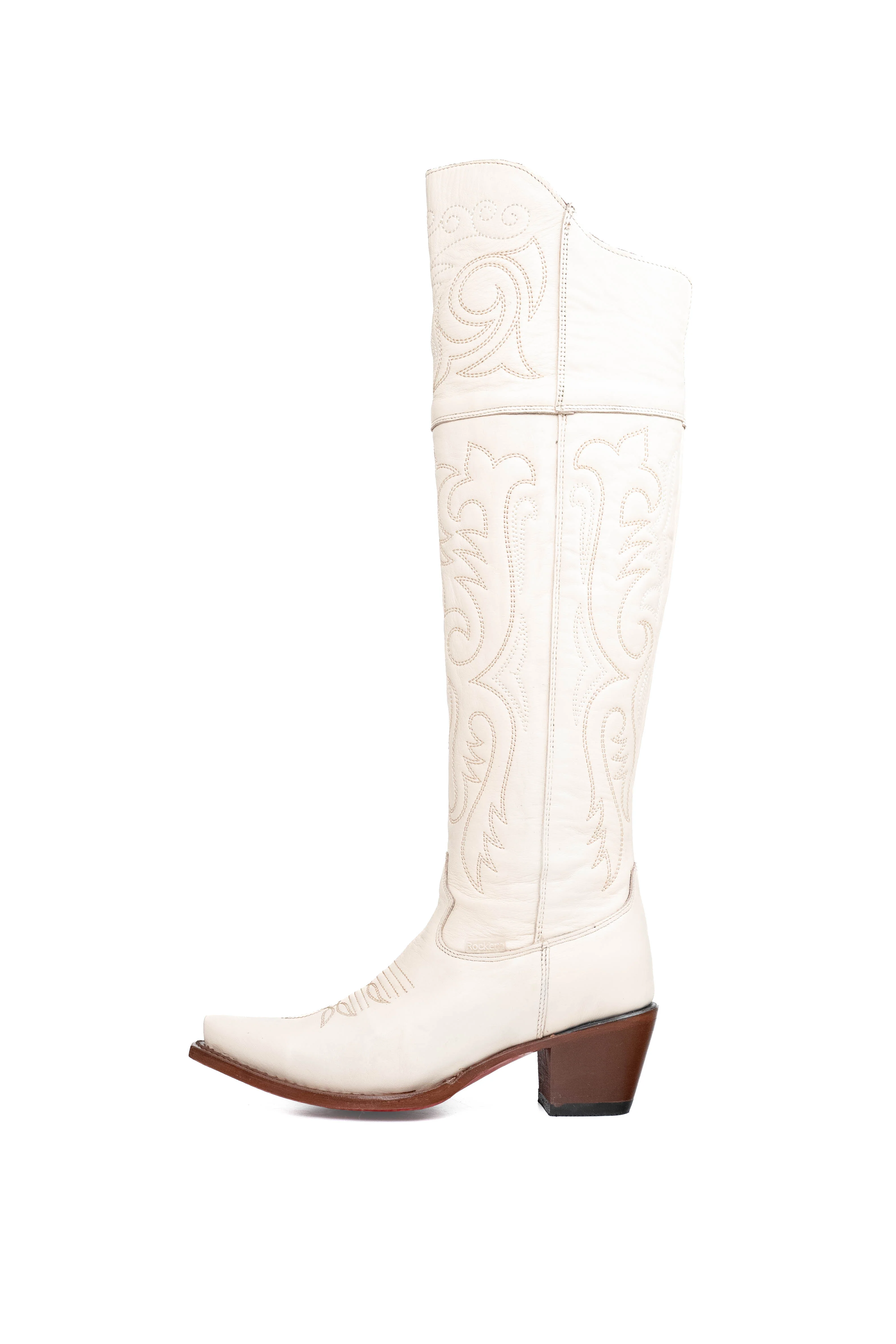 Amour Knee High Red Bottom Snip Toe Cowgirl Boot - Image 20
