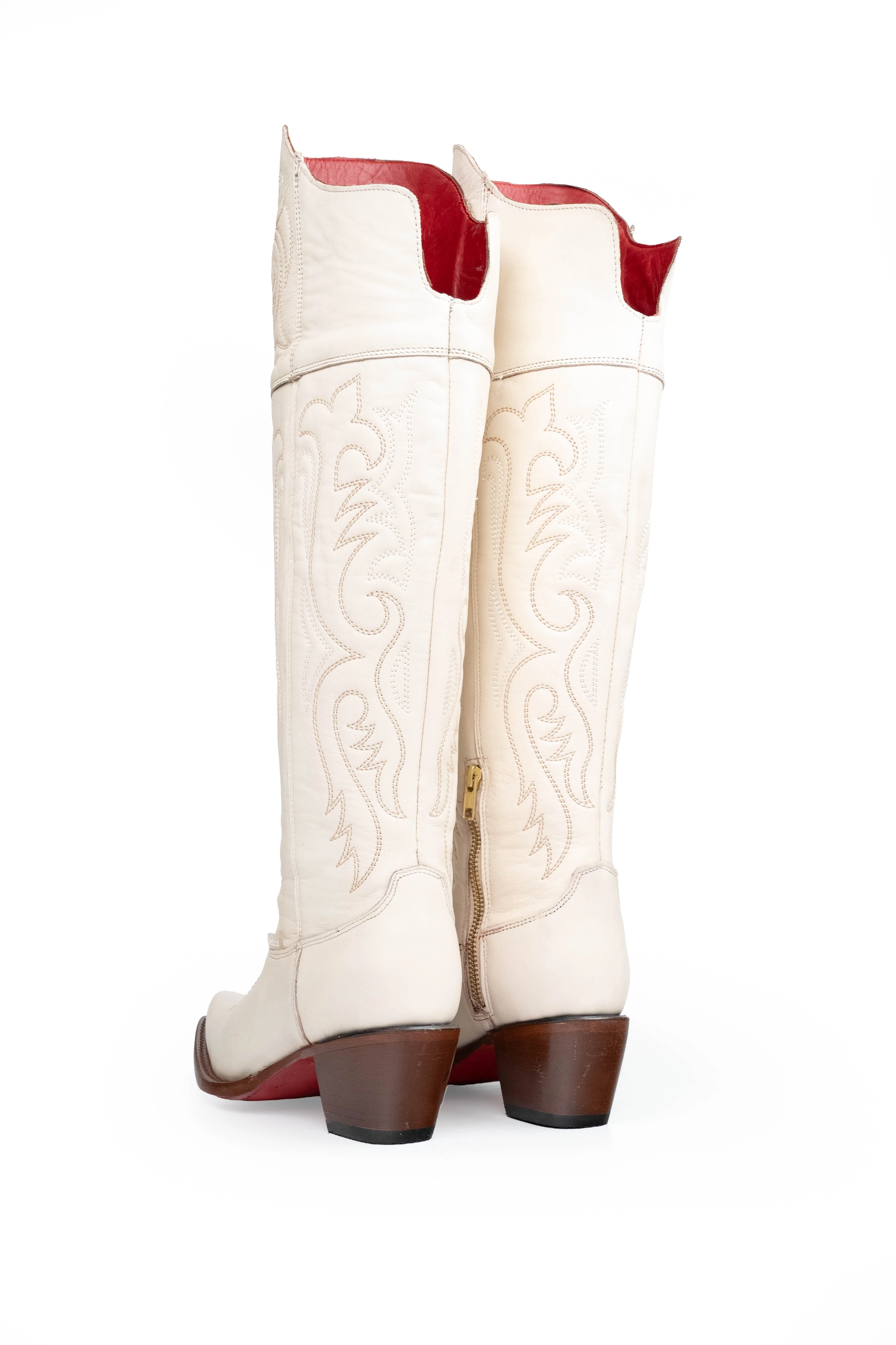 Amour Knee High Red Bottom Snip Toe Cowgirl Boot - Image 21