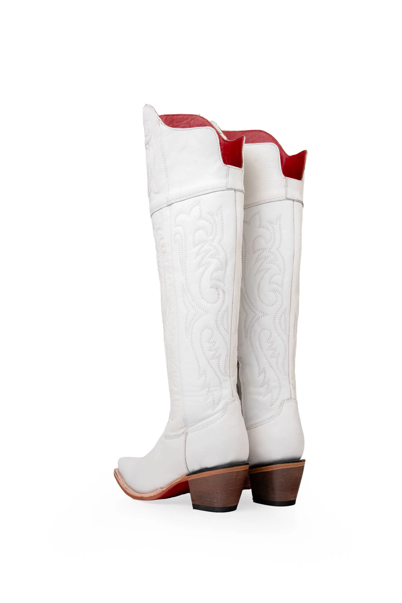 Amour Knee High Red Bottom Snip Toe Cowgirl Boot - Image 5