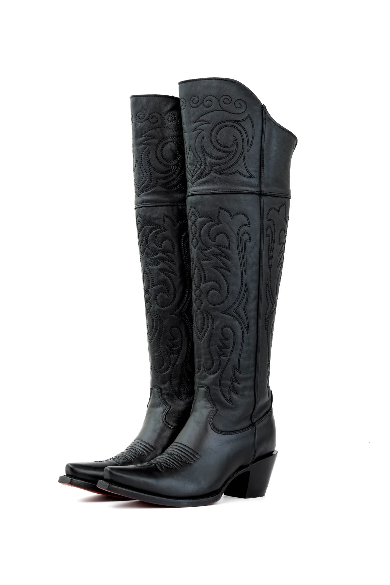 Amour Knee High Red Bottom Snip Toe Cowgirl Boot - Image 6