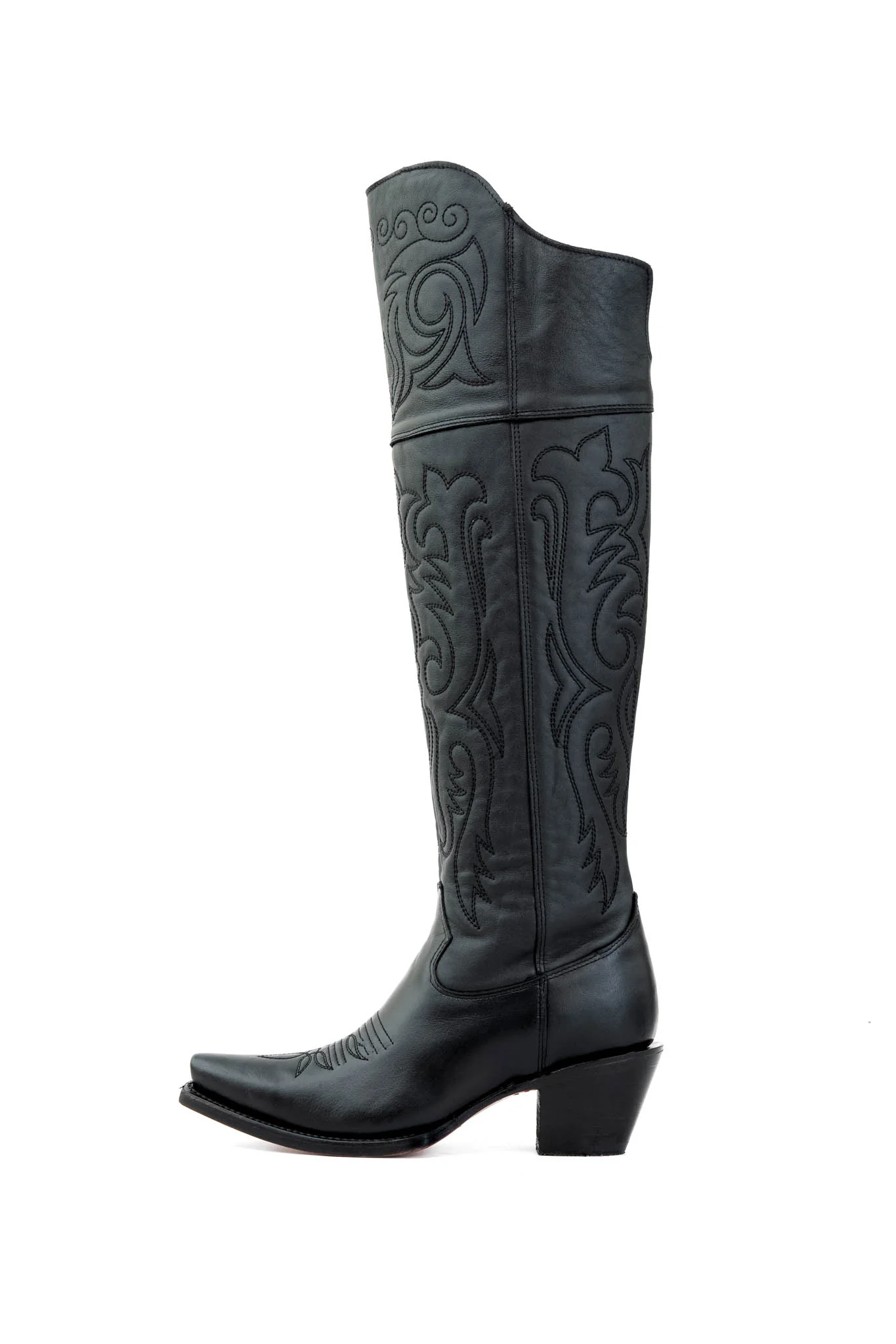 Amour Knee High Red Bottom Snip Toe Cowgirl Boot - Image 8