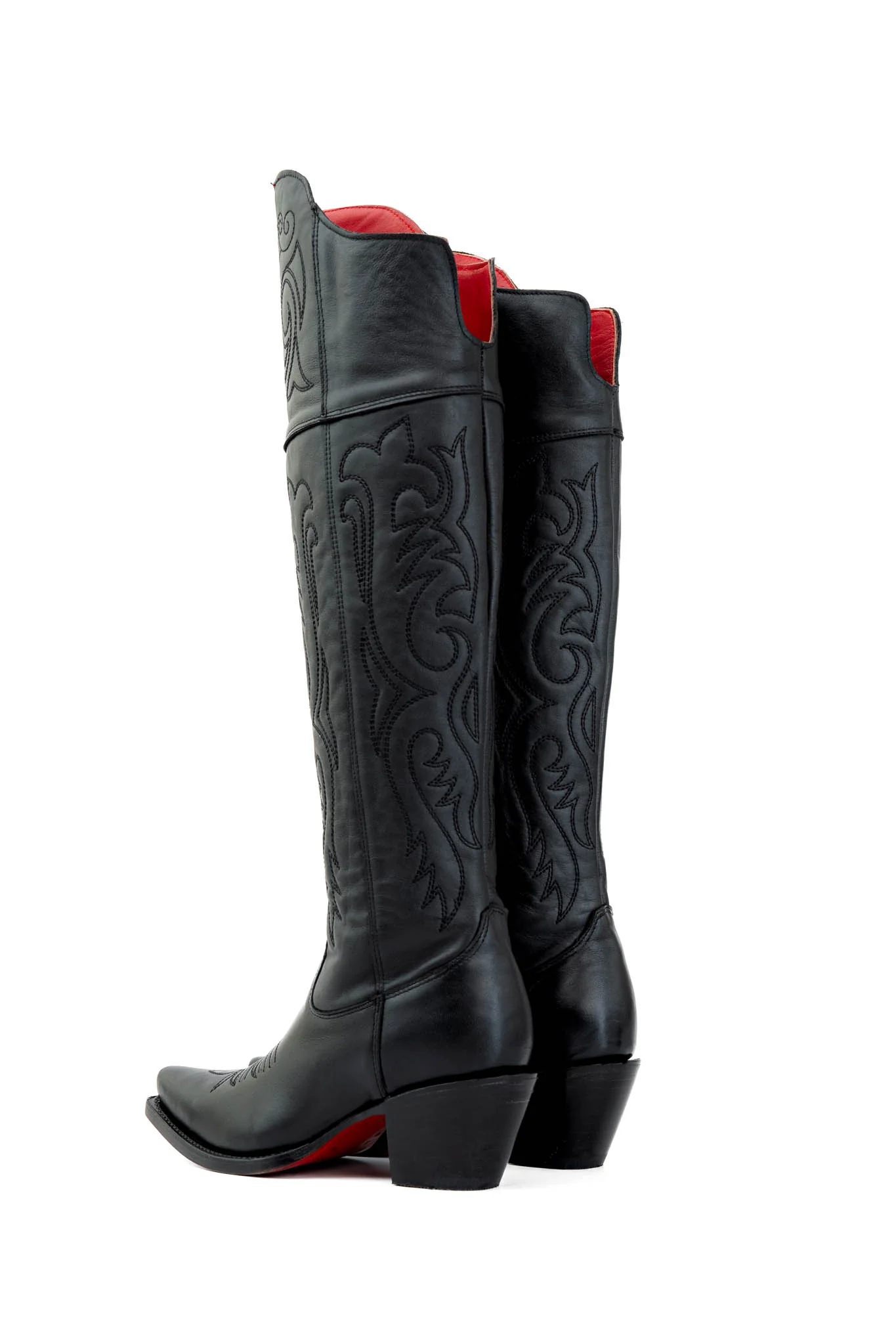 Amour Knee High Red Bottom Snip Toe Cowgirl Boot - Image 9