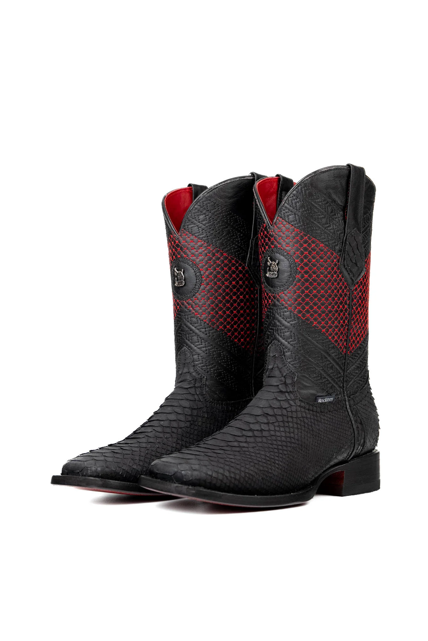 Andersen Python Red Bottom Square Toe Cowboy Boot