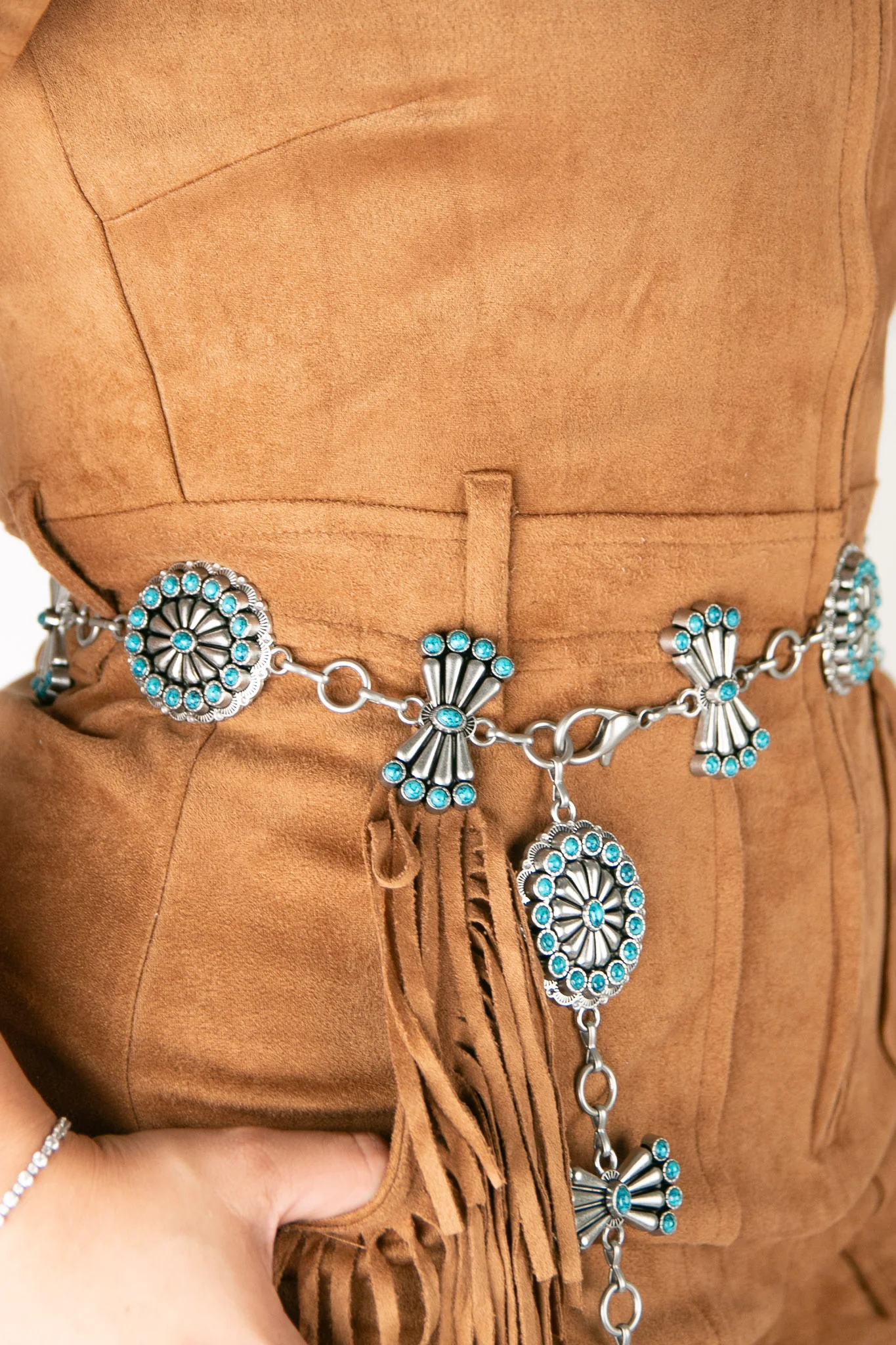 Angel Ranch Butterfly Conchos Chain Cowgirl Belt - Image 3