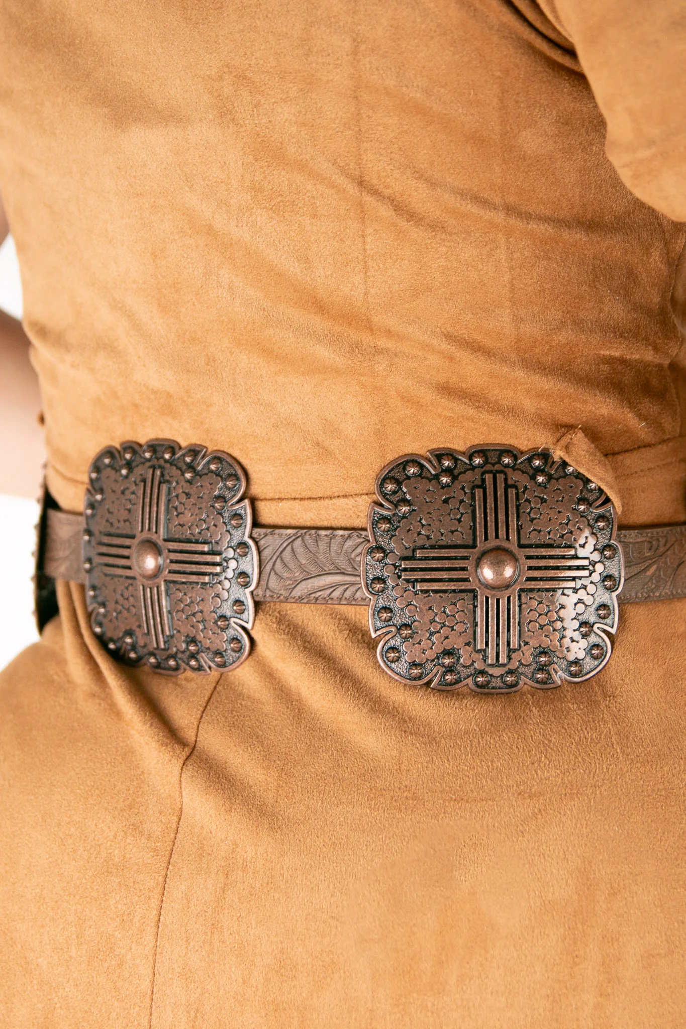 Angel Ranch Copper Square Concho Cowgirl Belt - Image 4
