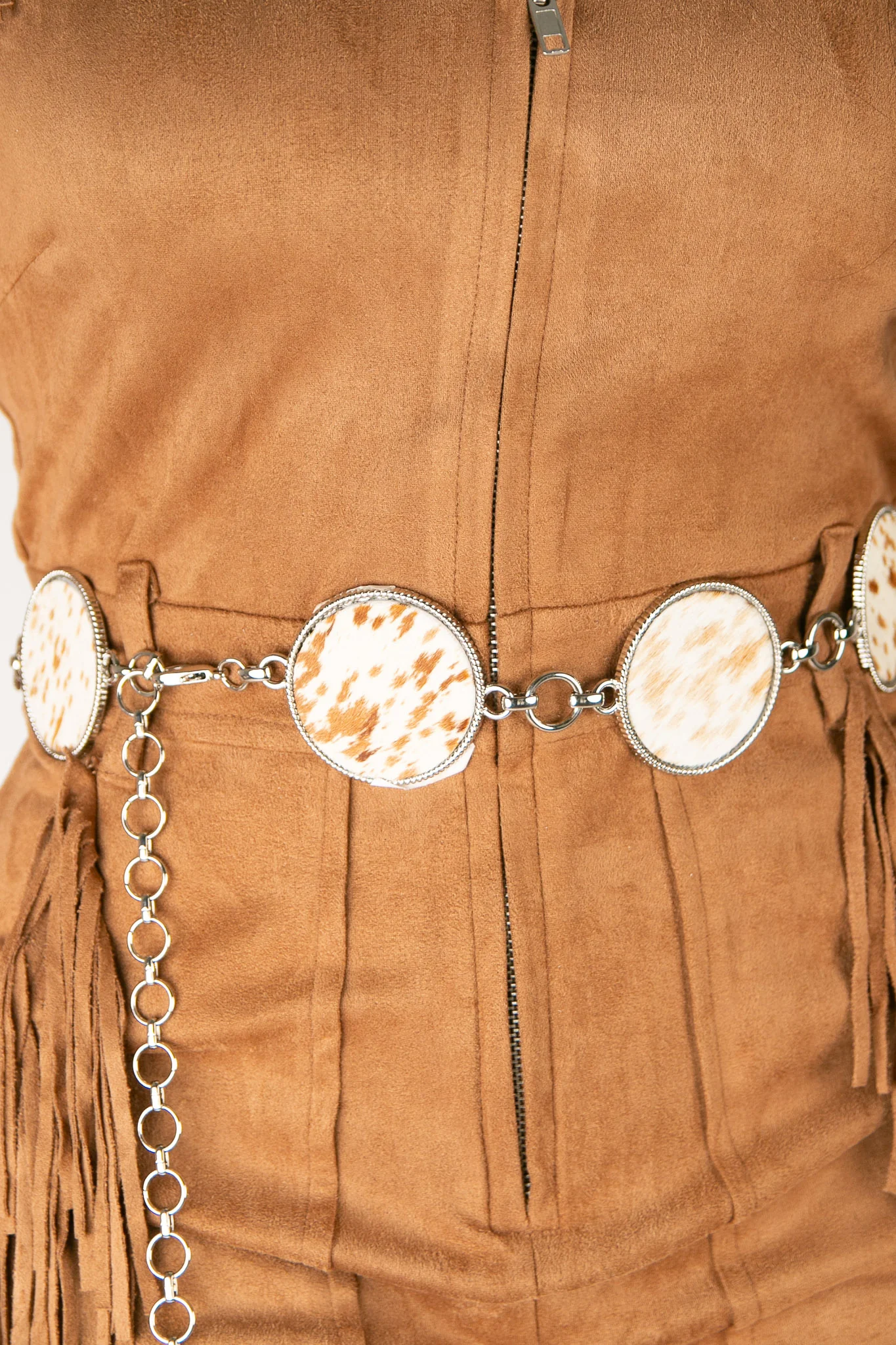 Angel Ranch Round Calf Hair Concho Chain Cowgirl Belt - Image 4