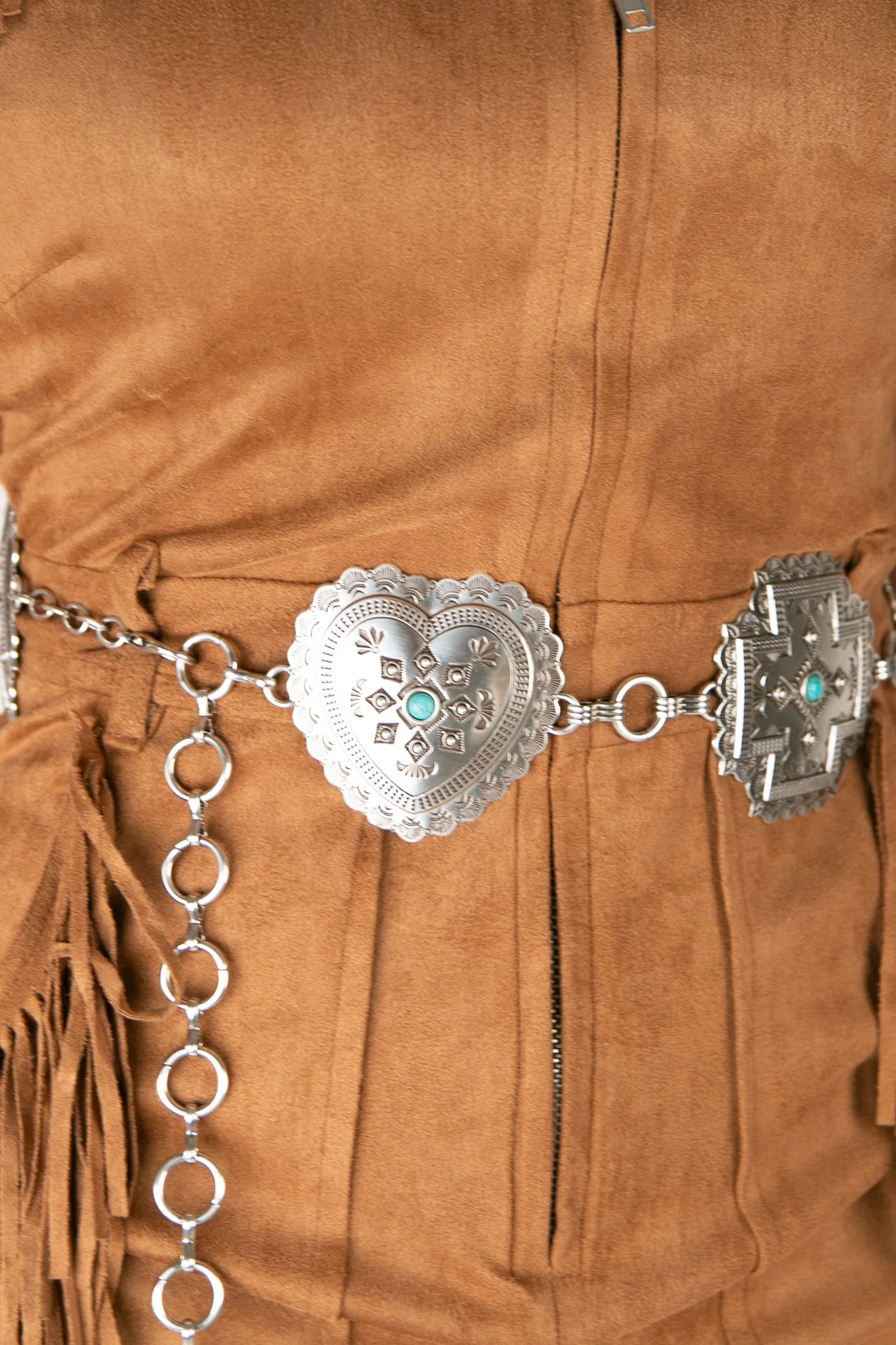 Angel Ranch Silver Square Cross & Hearts Concho Cowgirl Belt - Image 4