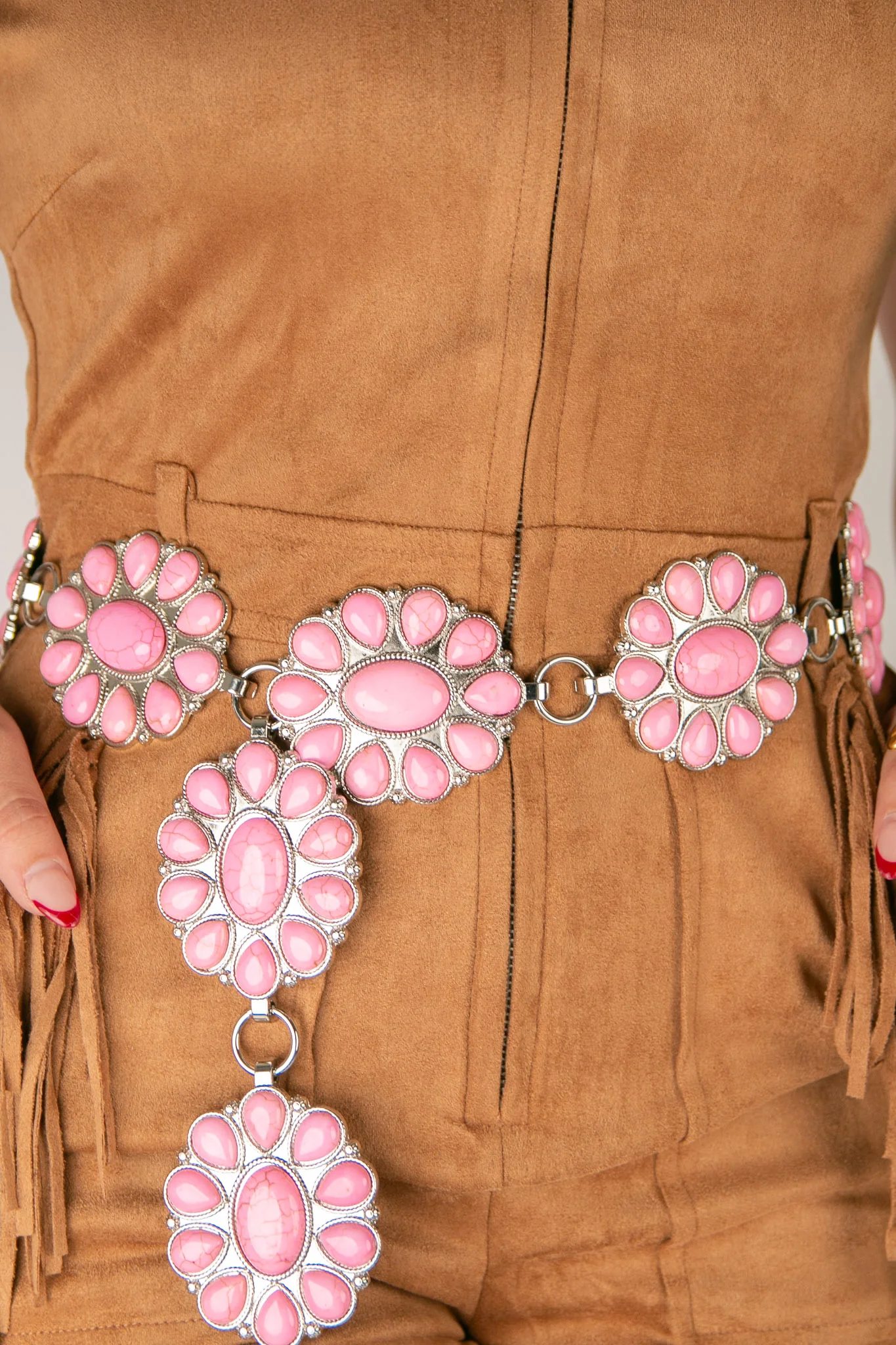 Angel Ranch Western Chain Conchos Cowgirl Belt - Image 2