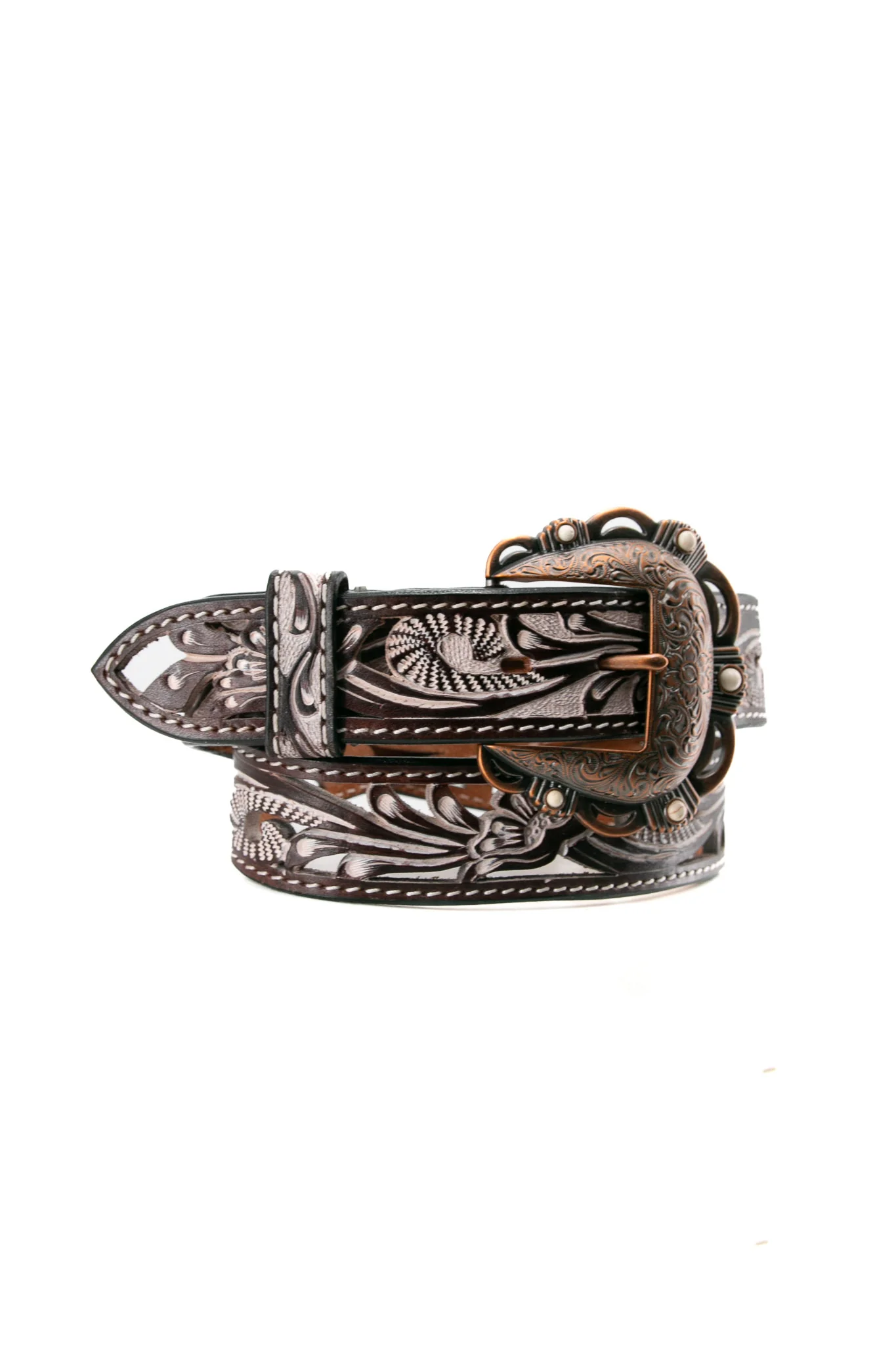 Angel Ranch White Wash Filigree Western Cowgirl Belt - Image 2