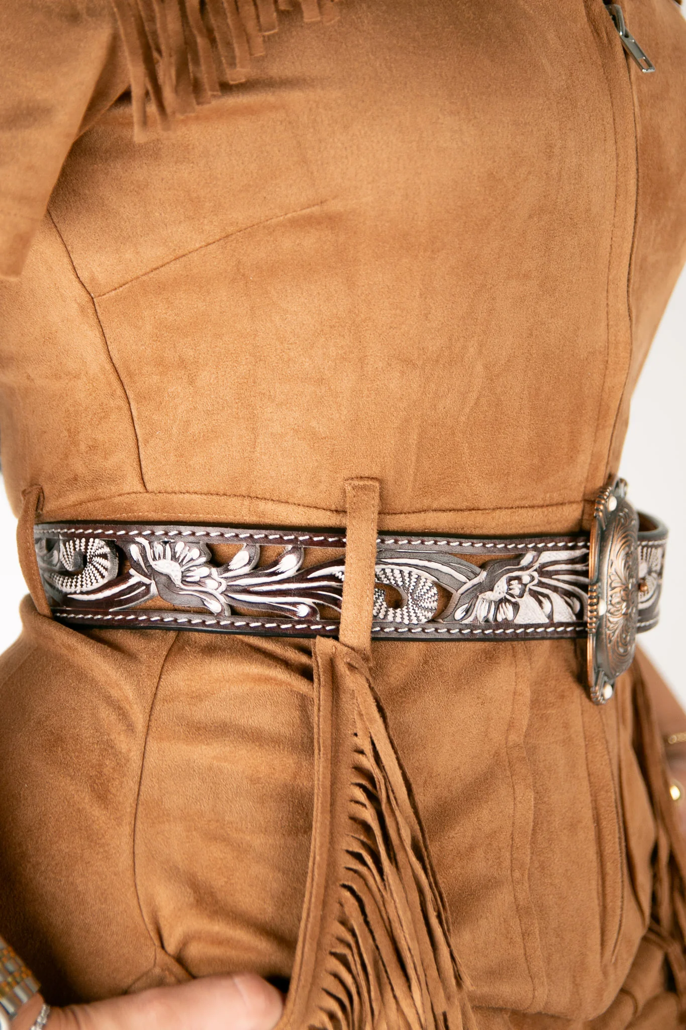 Angel Ranch White Wash Filigree Western Cowgirl Belt - Image 4