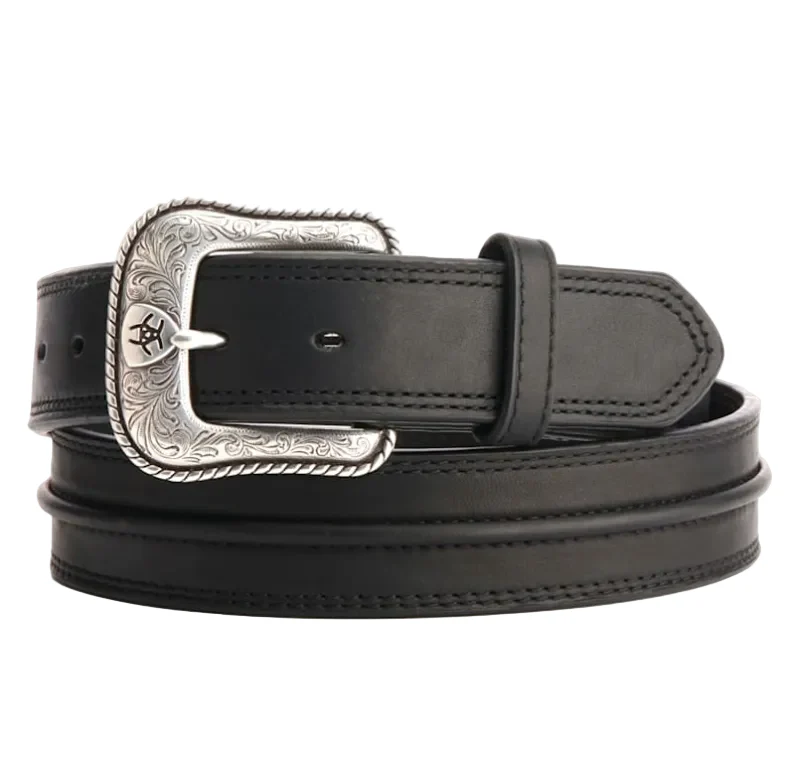 Ariat Black Half Center Bump Cowboy Belt