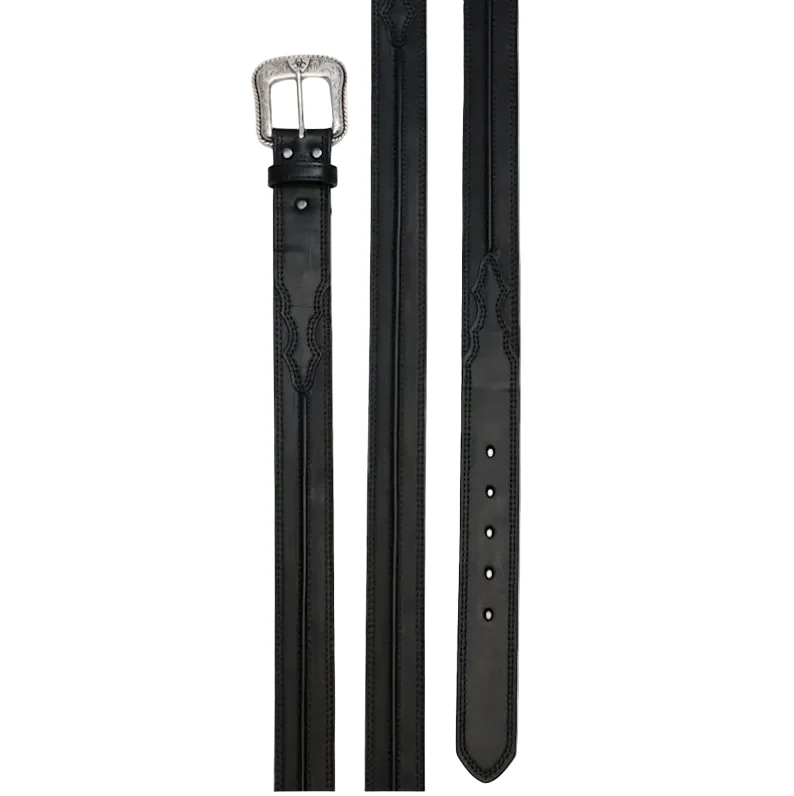 Ariat Black Half Center Bump Cowboy Belt - Image 2
