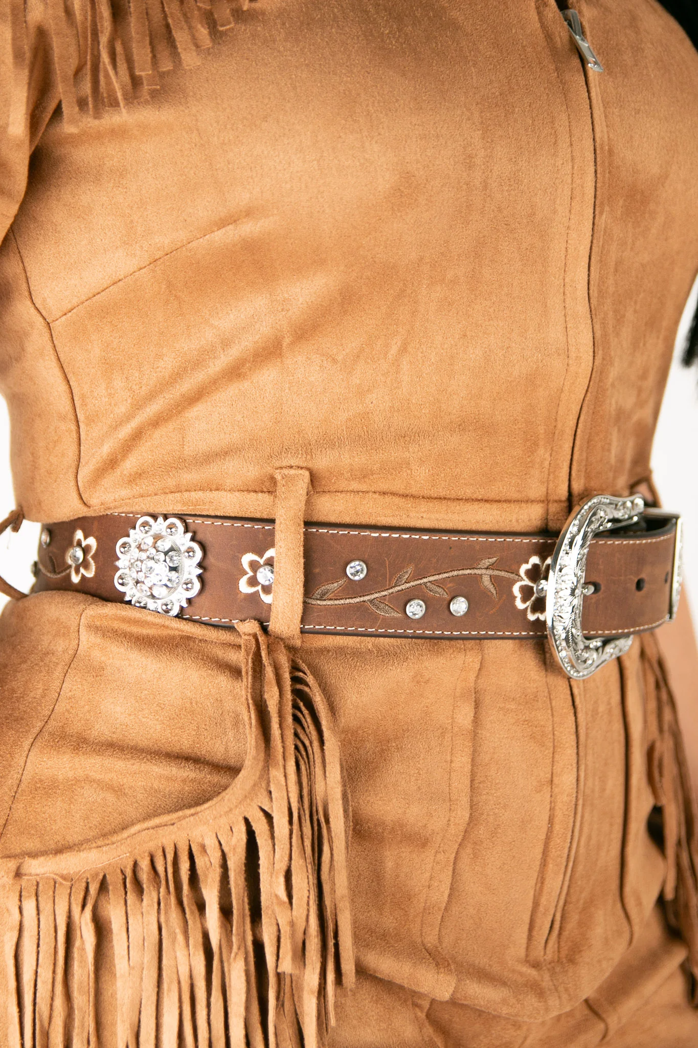 Ariat Floral Rhinestone Concho Cowgirl Belt - Image 4