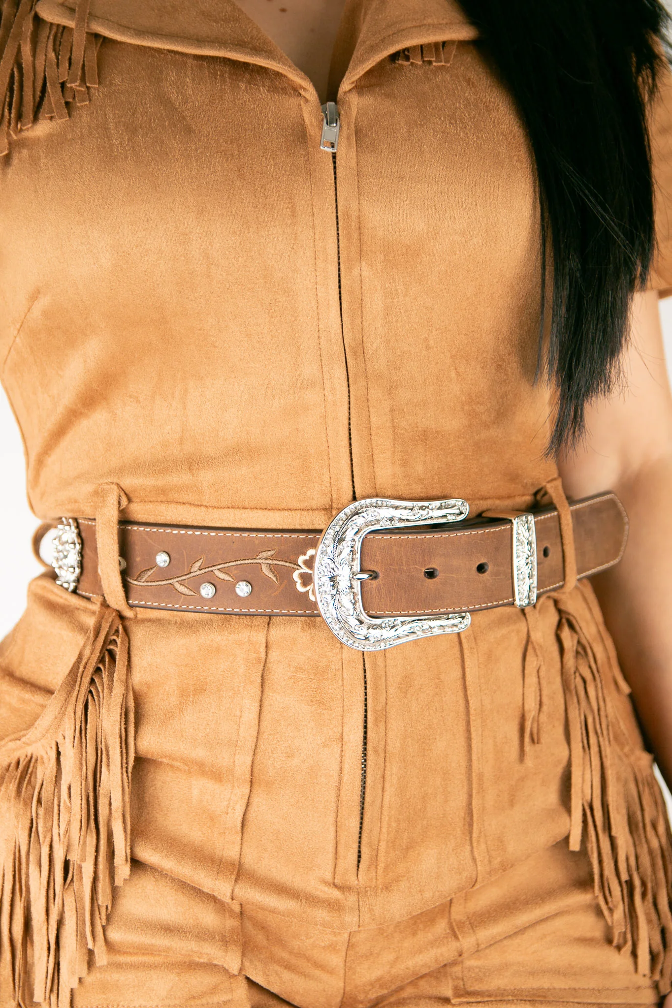 Ariat Floral Rhinestone Concho Cowgirl Belt - Image 5