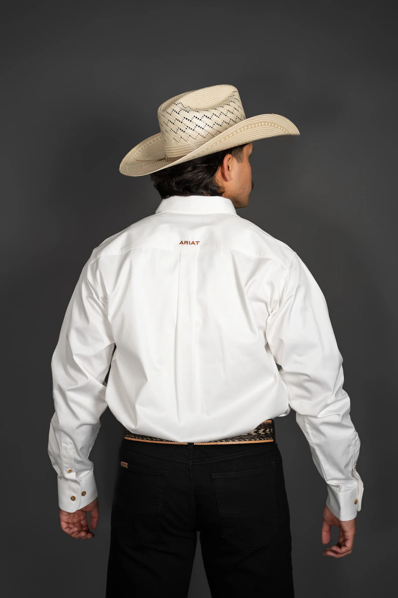 Ariat Mens Solid Twill Classic Long Sleeve Shirt - Image 2