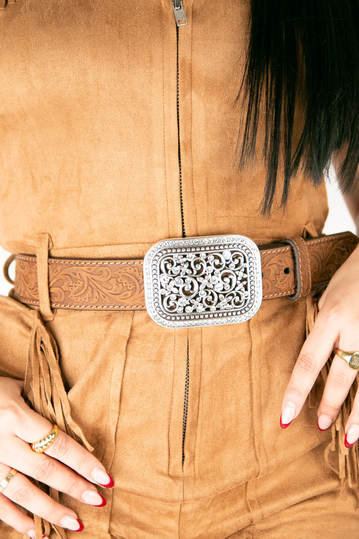 Ariat Tooled Rhinestone Cowgirl Belt - Image 10