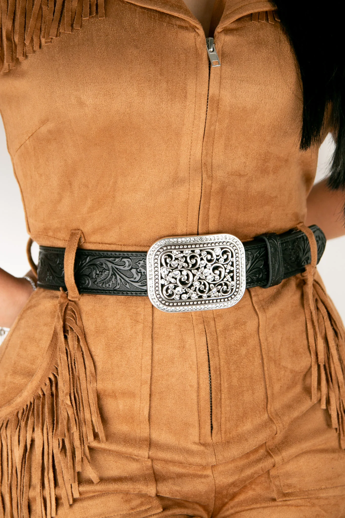 Ariat Tooled Rhinestone Cowgirl Belt - Image 5