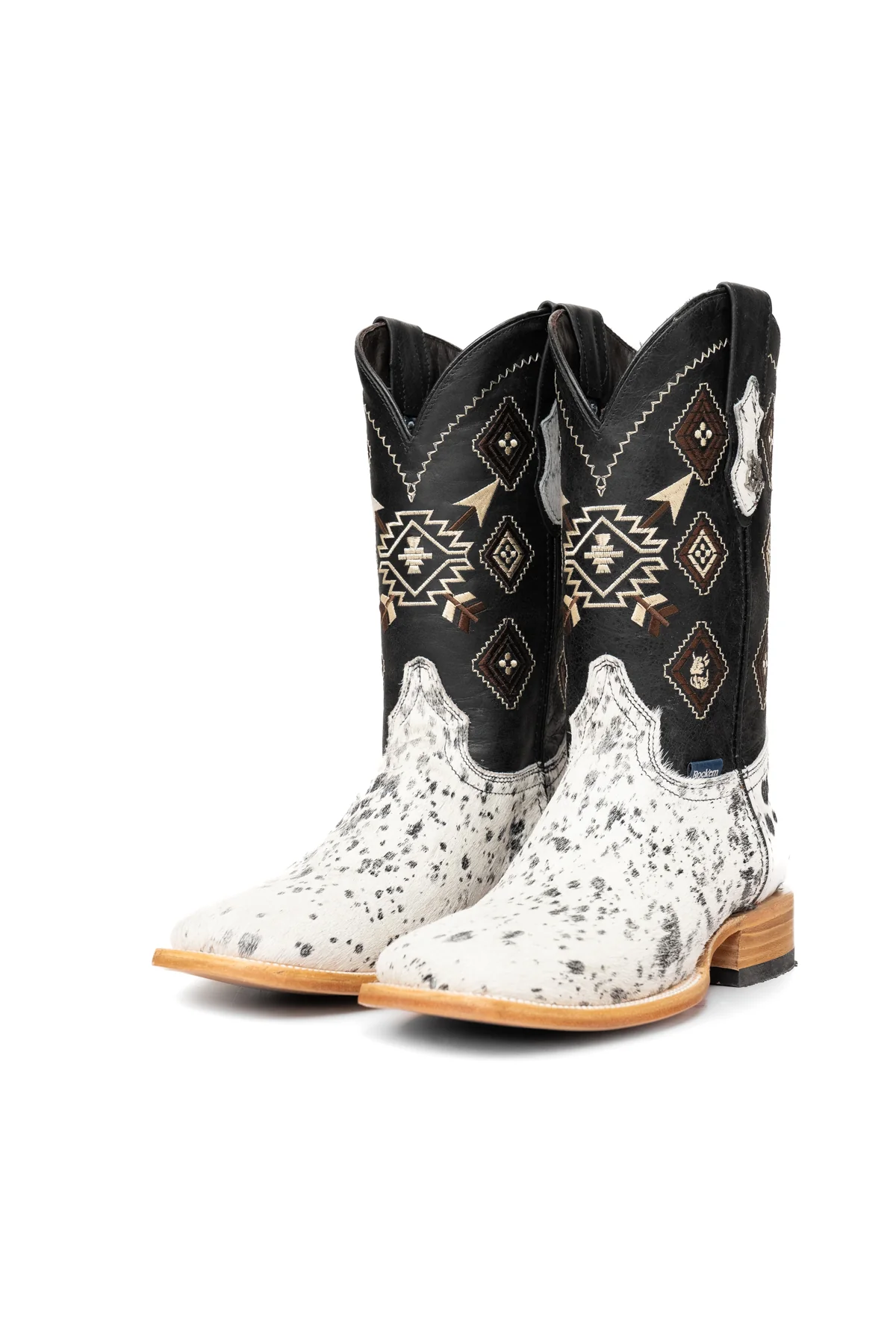 Aztec Cowhide Square Toe Cowboy Boot Size 10.5 Box WM64