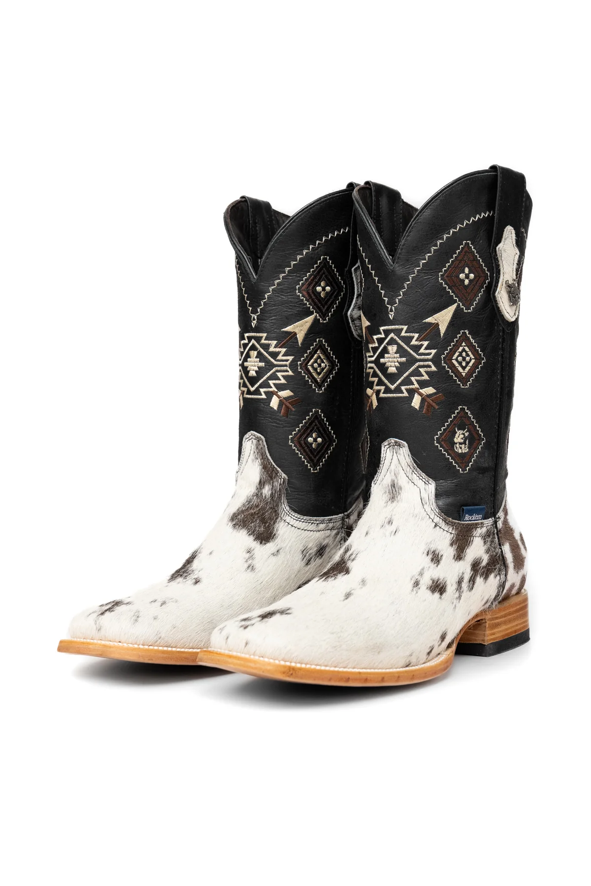 Aztec Cowhide Square Toe Cowboy Boot Size 11 Box WM71