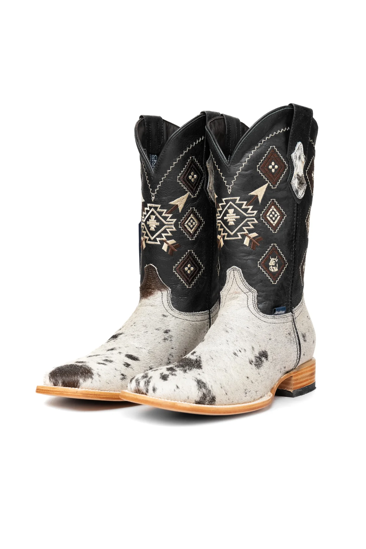 Aztec Cowhide Square Toe Cowboy Boot Size 11 Box WM73