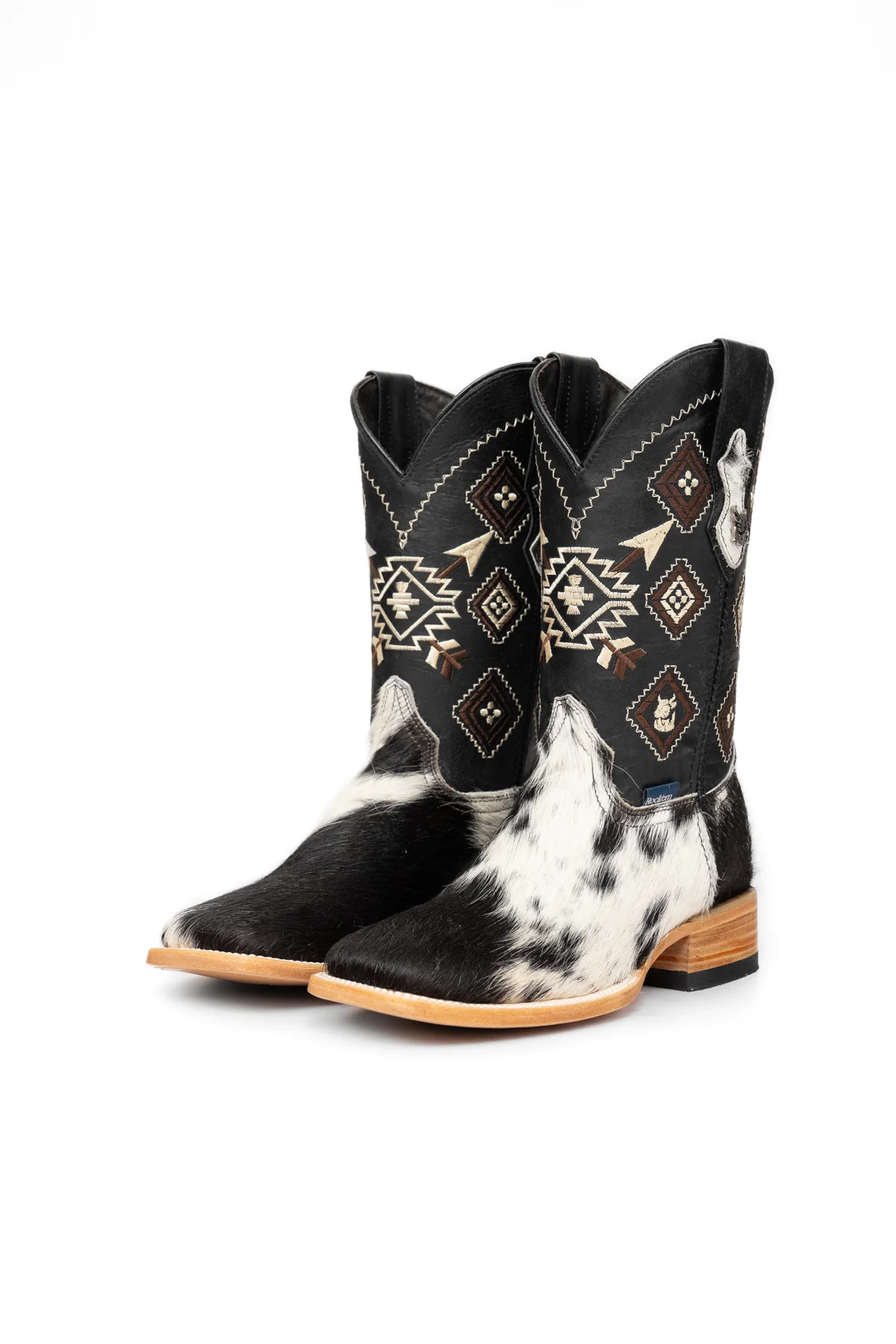 Aztec Cowhide Square Toe Cowboy Boot Size 7.5 Box WM14
