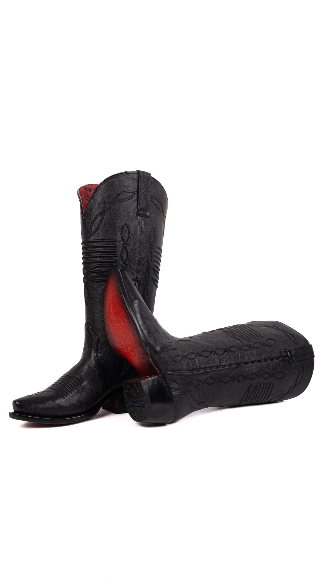 Dalia Midi Red Bottom Wide Calf Snip Toe Cowgirl Boot - Image 4