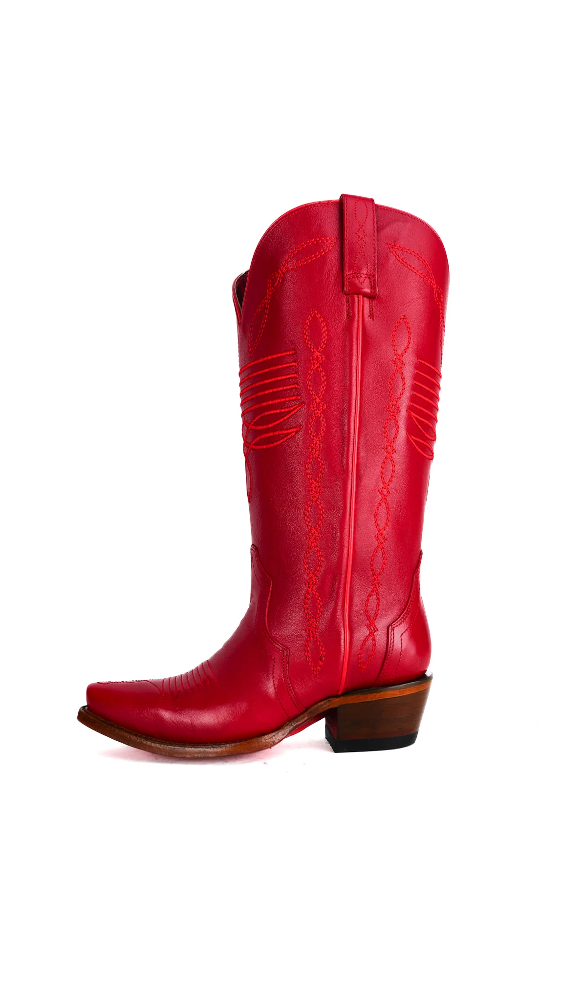 Dalia Midi Red Bottom Wide Calf Snip Toe Cowgirl Boot - Image 7