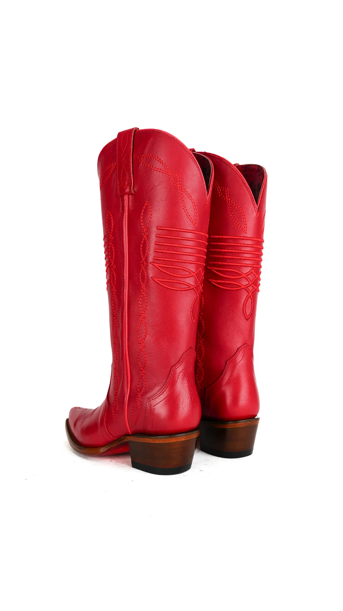 Dalia Midi Red Bottom Wide Calf Snip Toe Cowgirl Boot - Image 8