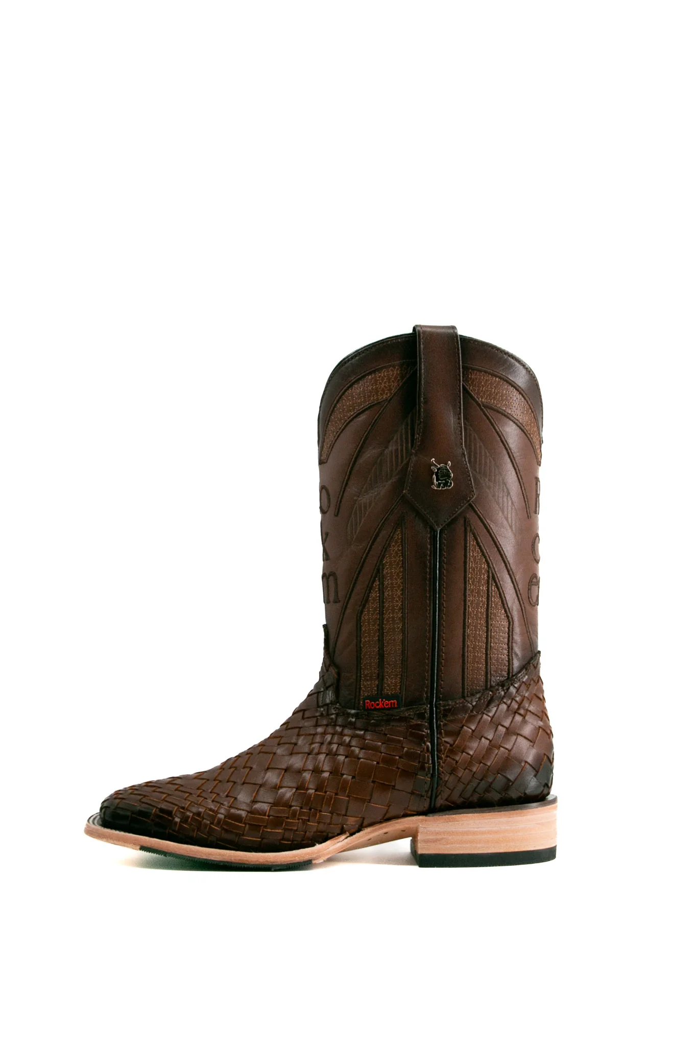 Basketweave Square Toe Cowboy Boot - Image 2