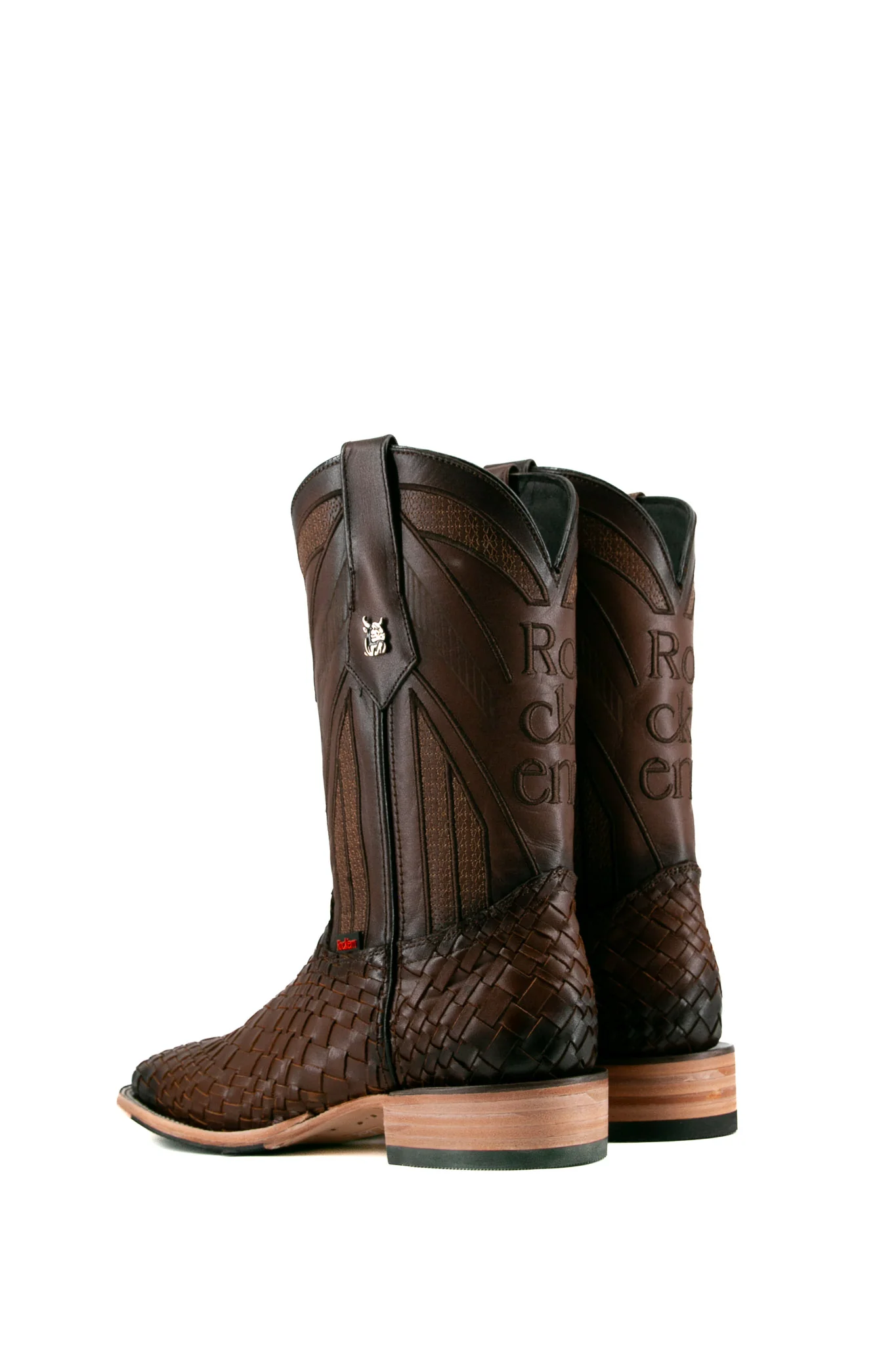 Basketweave Square Toe Cowboy Boot - Image 3