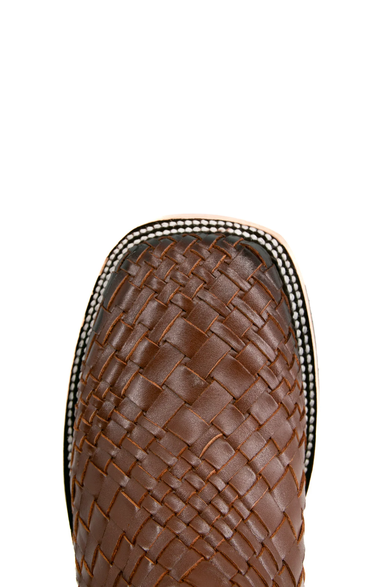 Basketweave Square Toe Cowboy Boot - Image 5