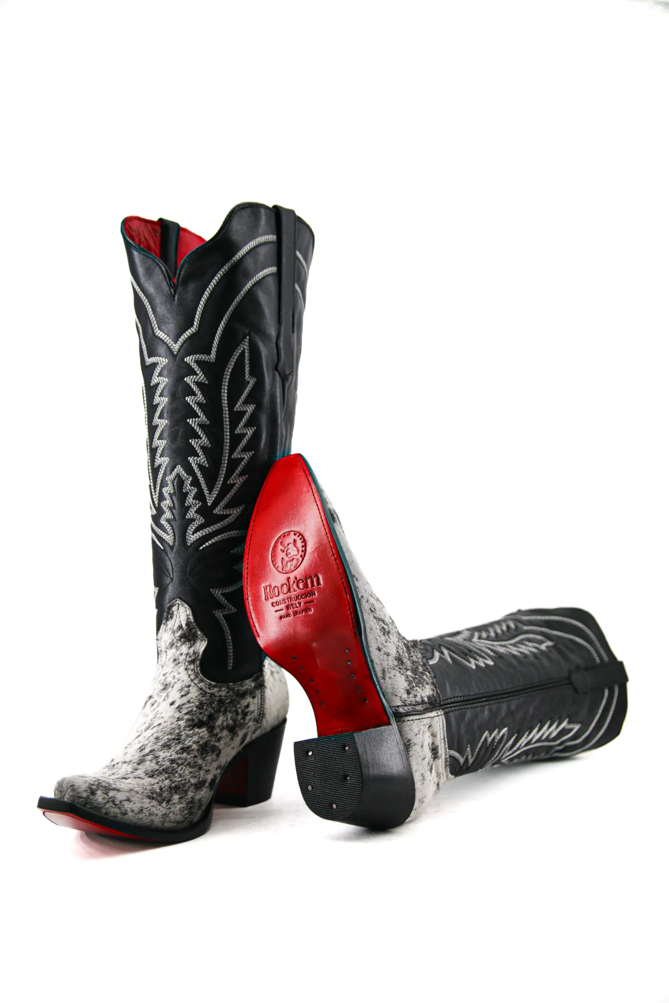 Bianca Tall Red Bottom Cowhide Snip Toe Cowgirl Boot Size 10 Box QW31 - Image 2