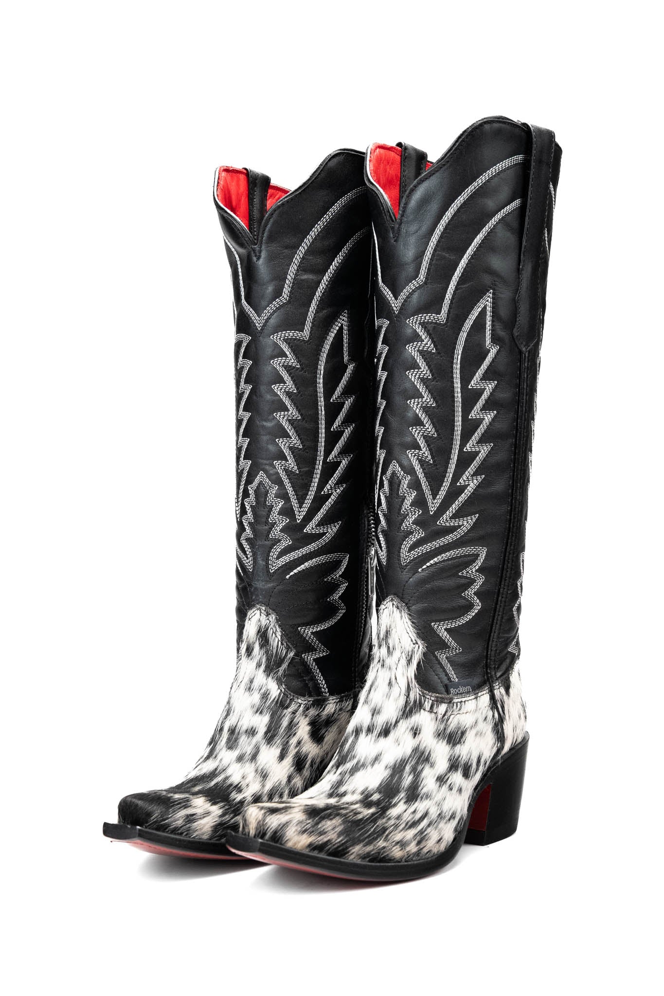 Bianca Tall Red Bottom Cowhide Snip Toe Cowgirl Boot Size 5.5 Box Q1
