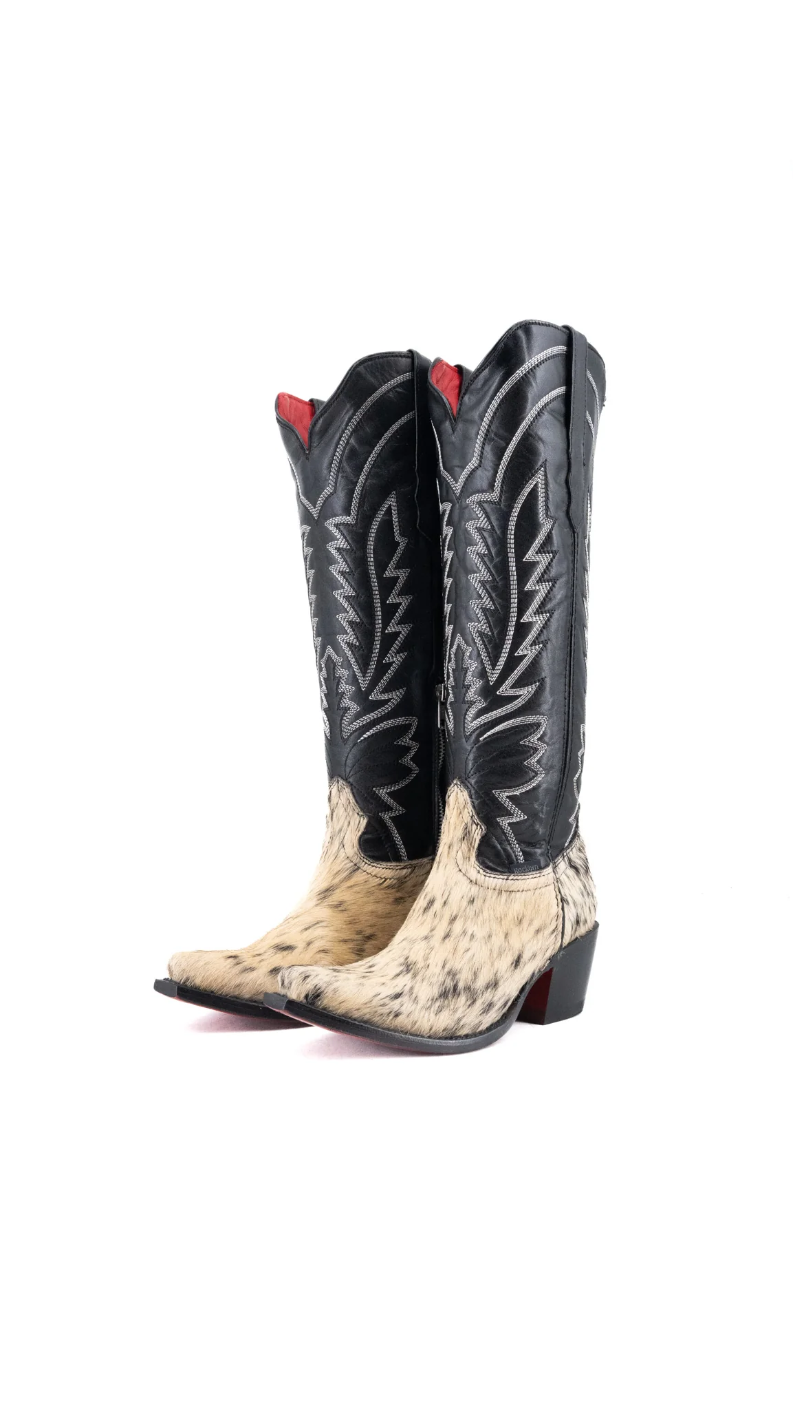Bianca Tall Red Bottom Cowhide Snip Toe Cowgirl Boot Size 5.5 Box CW2