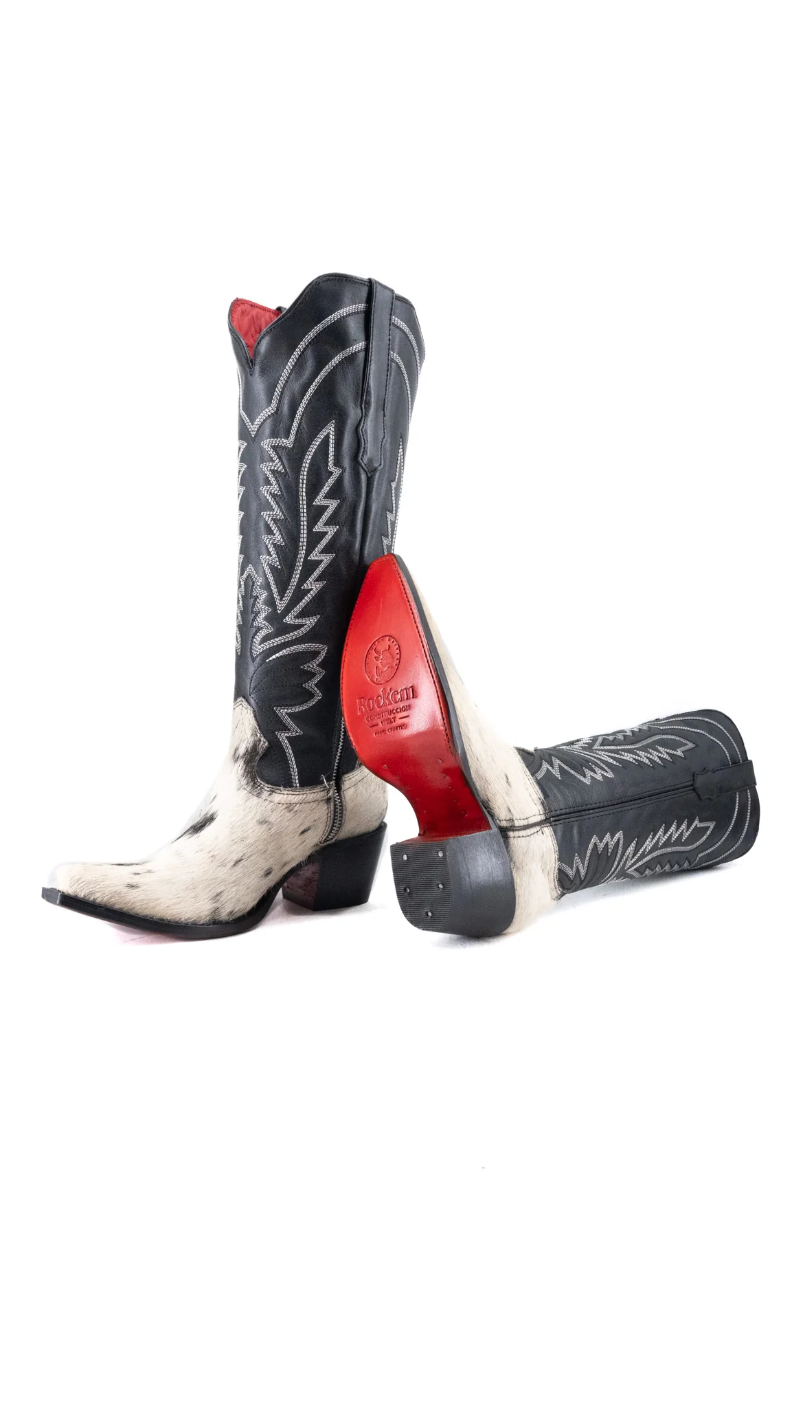 Bianca Tall Red Bottom Cowhide Snip Toe Cowgirl Boot Size 6.5 Box CW6 - Image 2